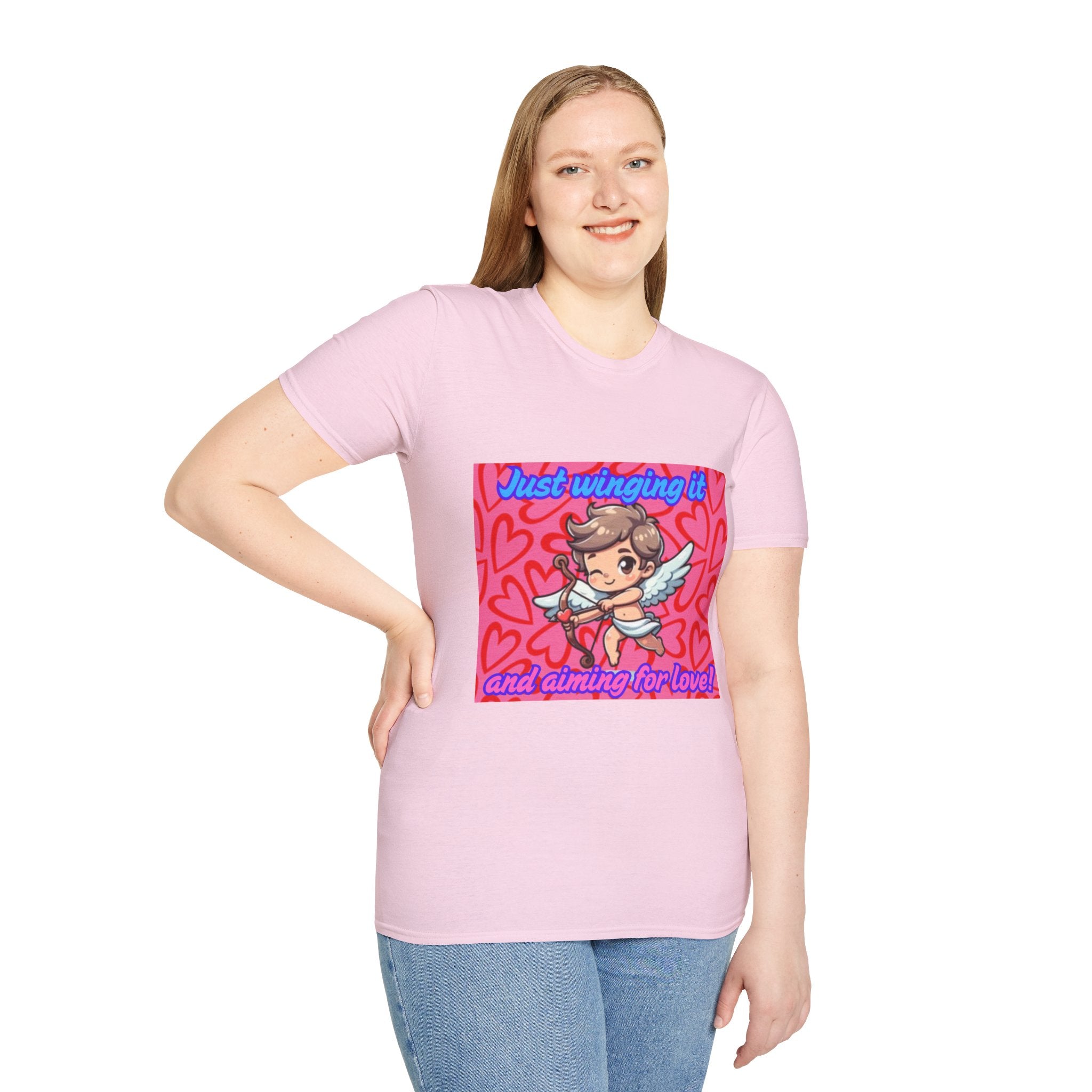 Just Winging It And Aiming For Love Unisex Softstyle T-Shirt