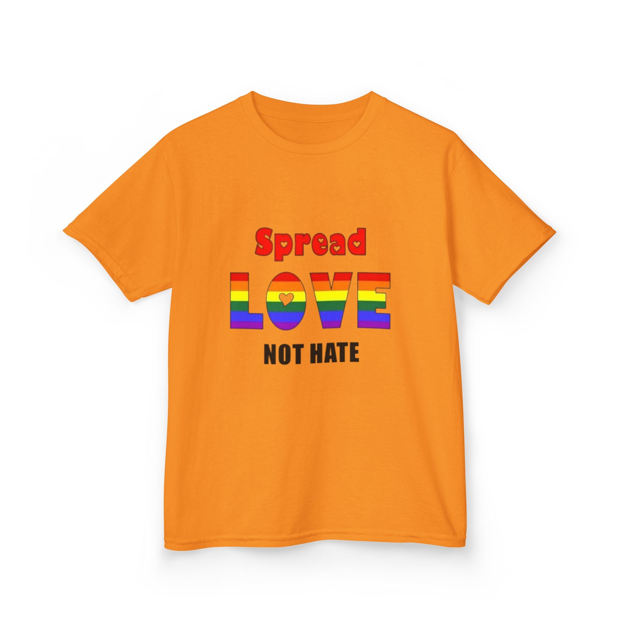 Kids Spread Love Not Hate Heavy Cotton T-Shirt
