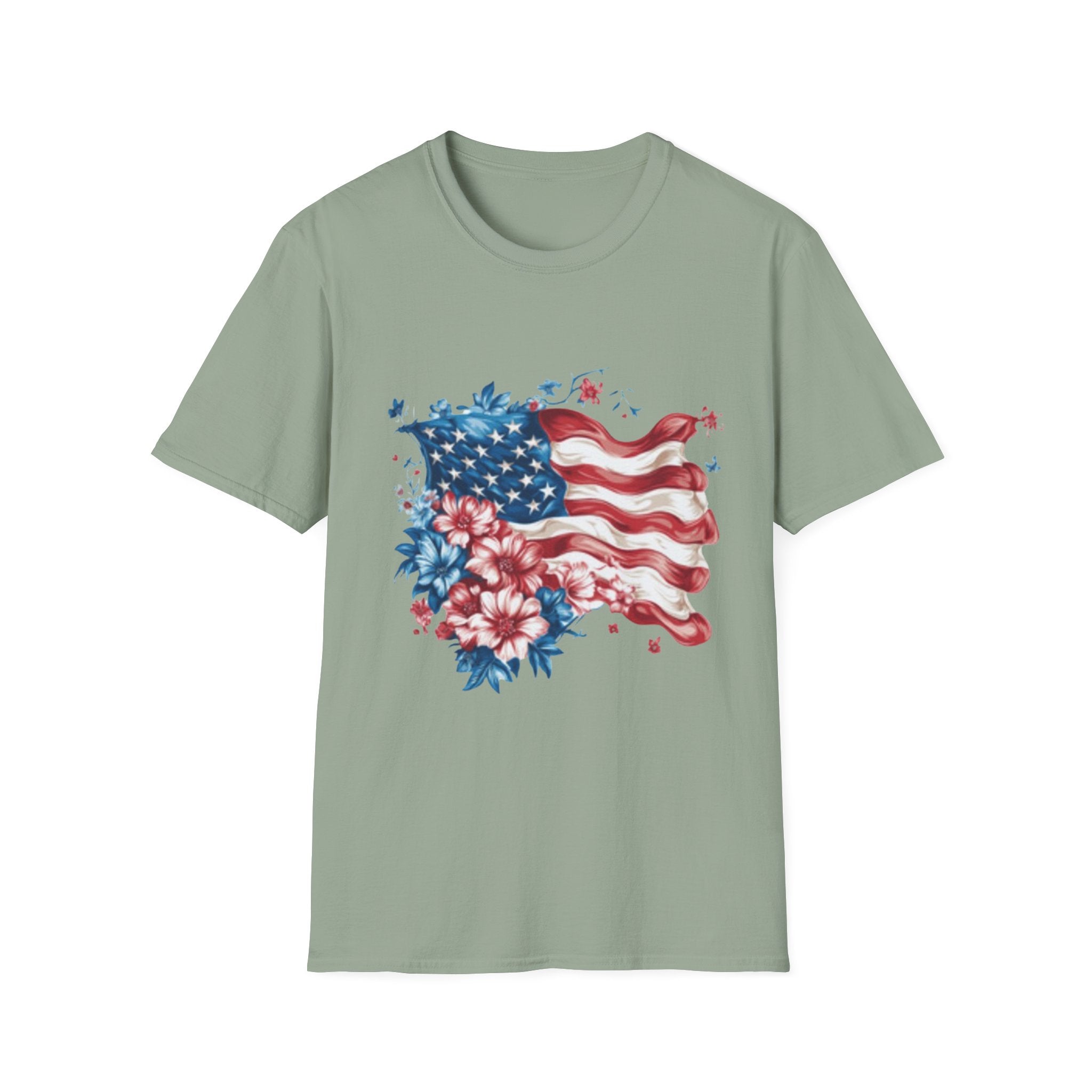 Patriotic USA Flag Unisex Softstyle T-Shirt
