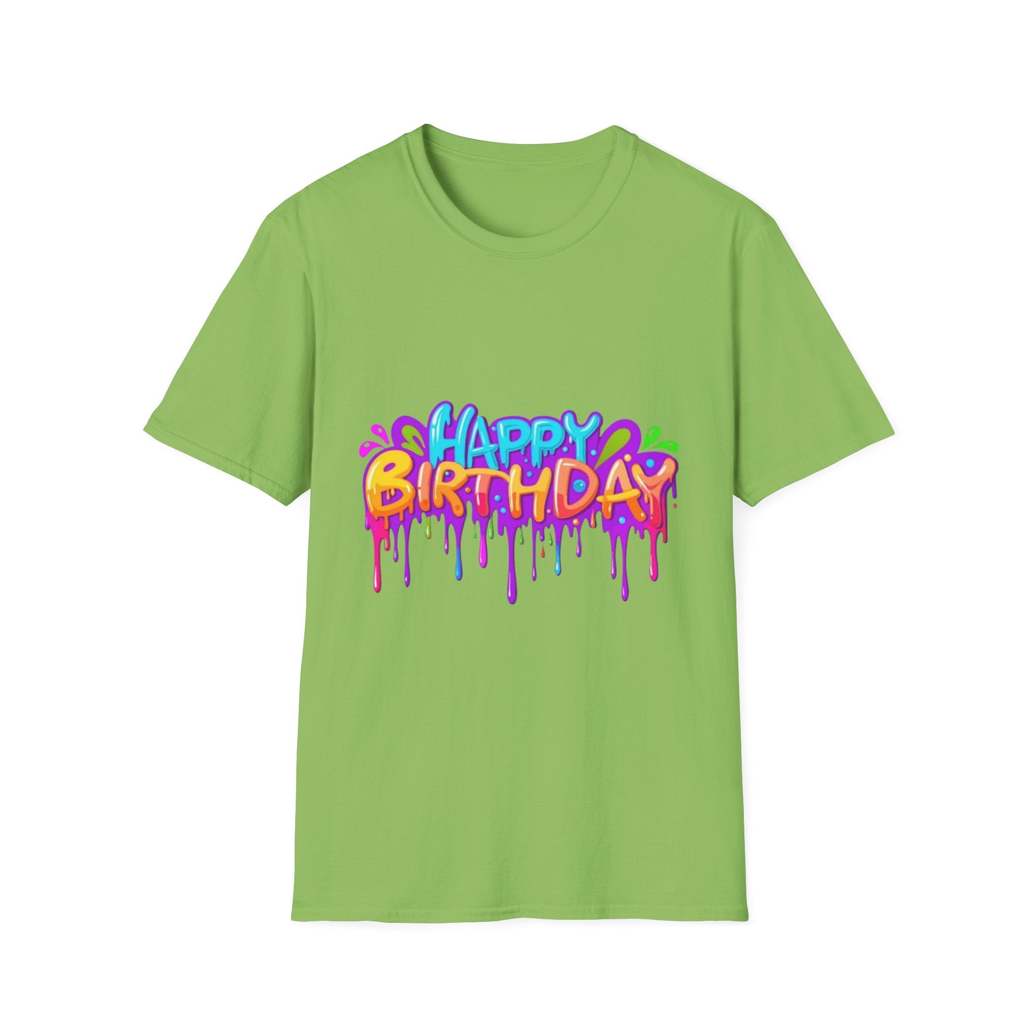 Happy Birthday Unisex Softstyle Short Sleeve T-Shirt Personalize It!