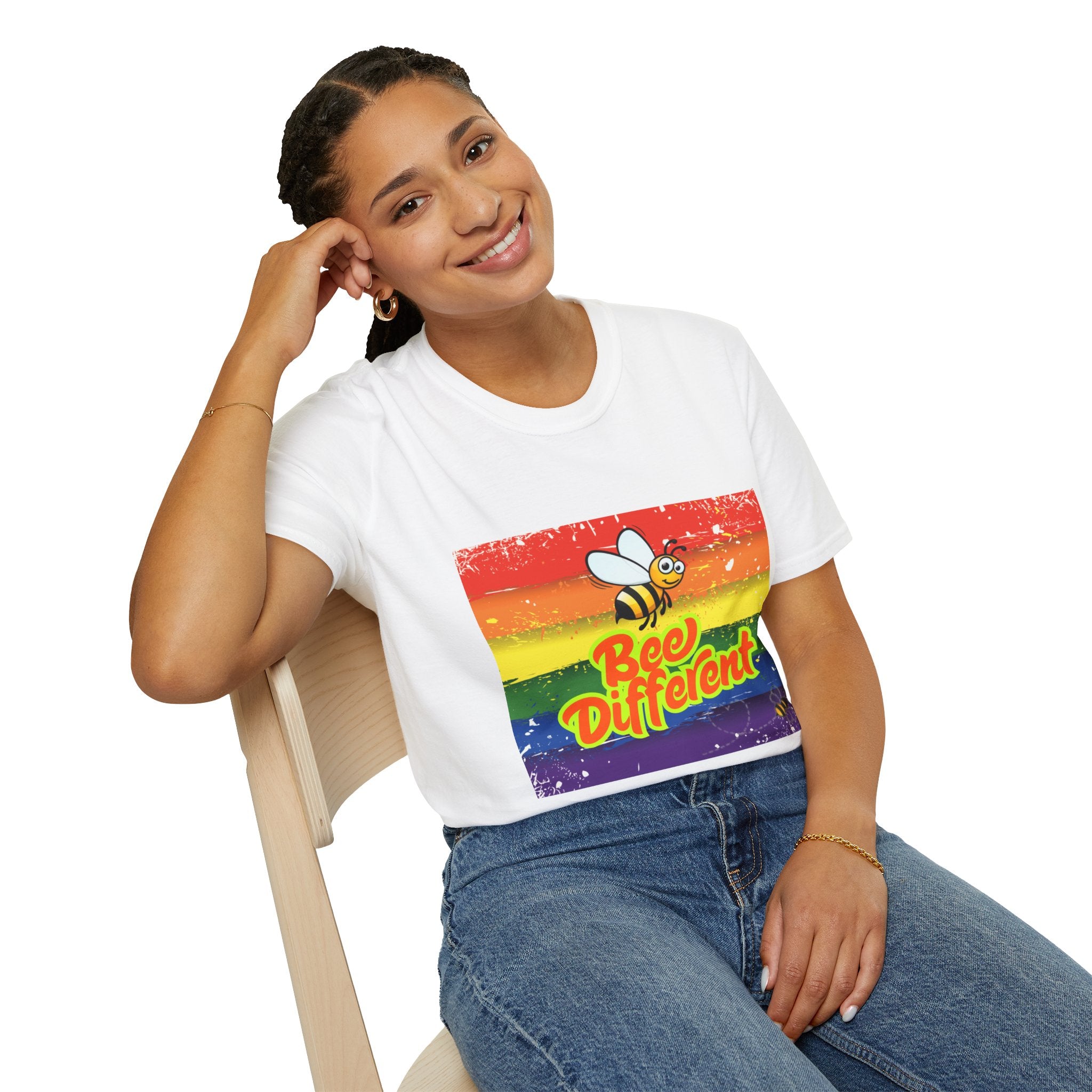 Bee Different Rainbow Unisex Softstyle T-Shirt