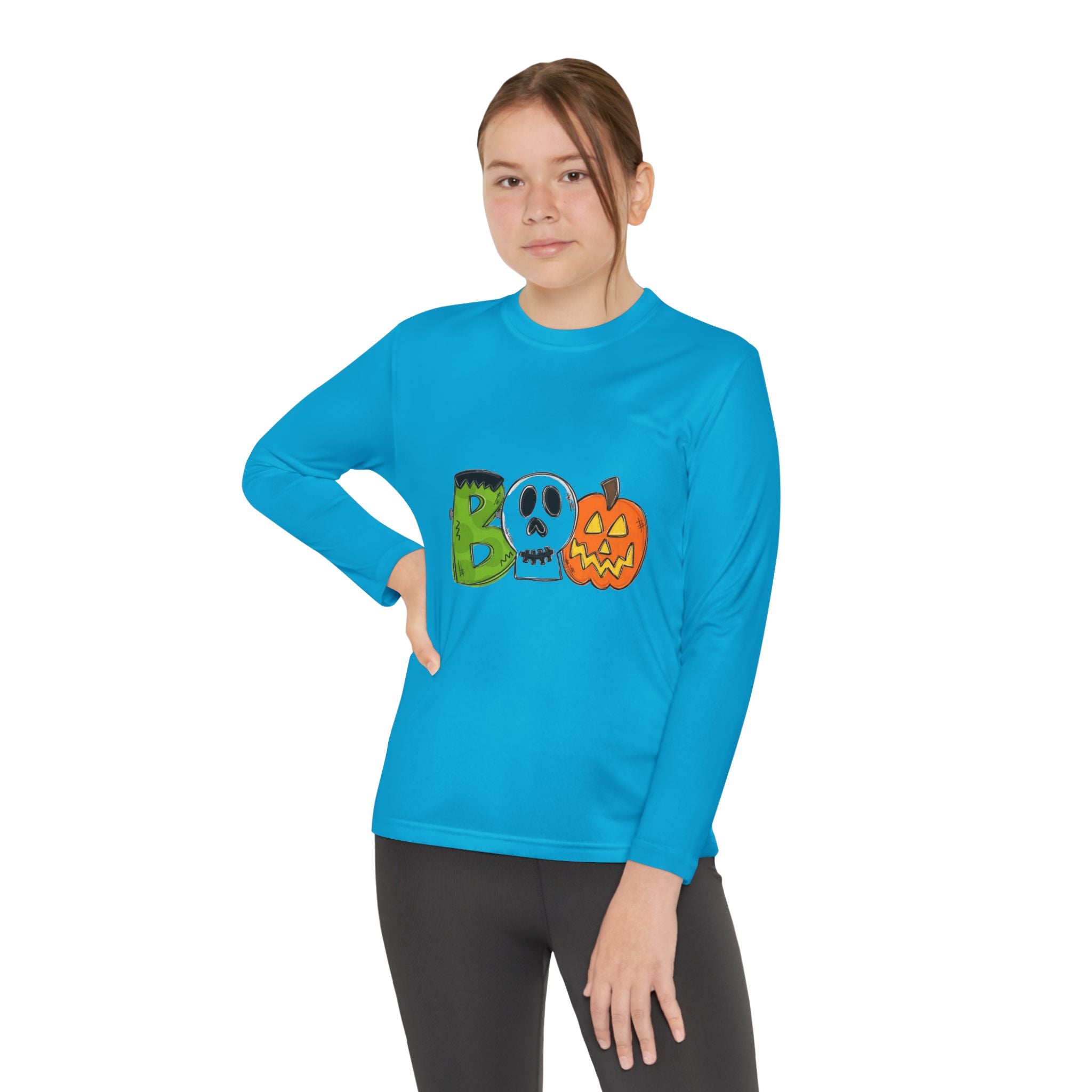 Youth Halloween Boo Long Sleeve Competitor T-Shirt