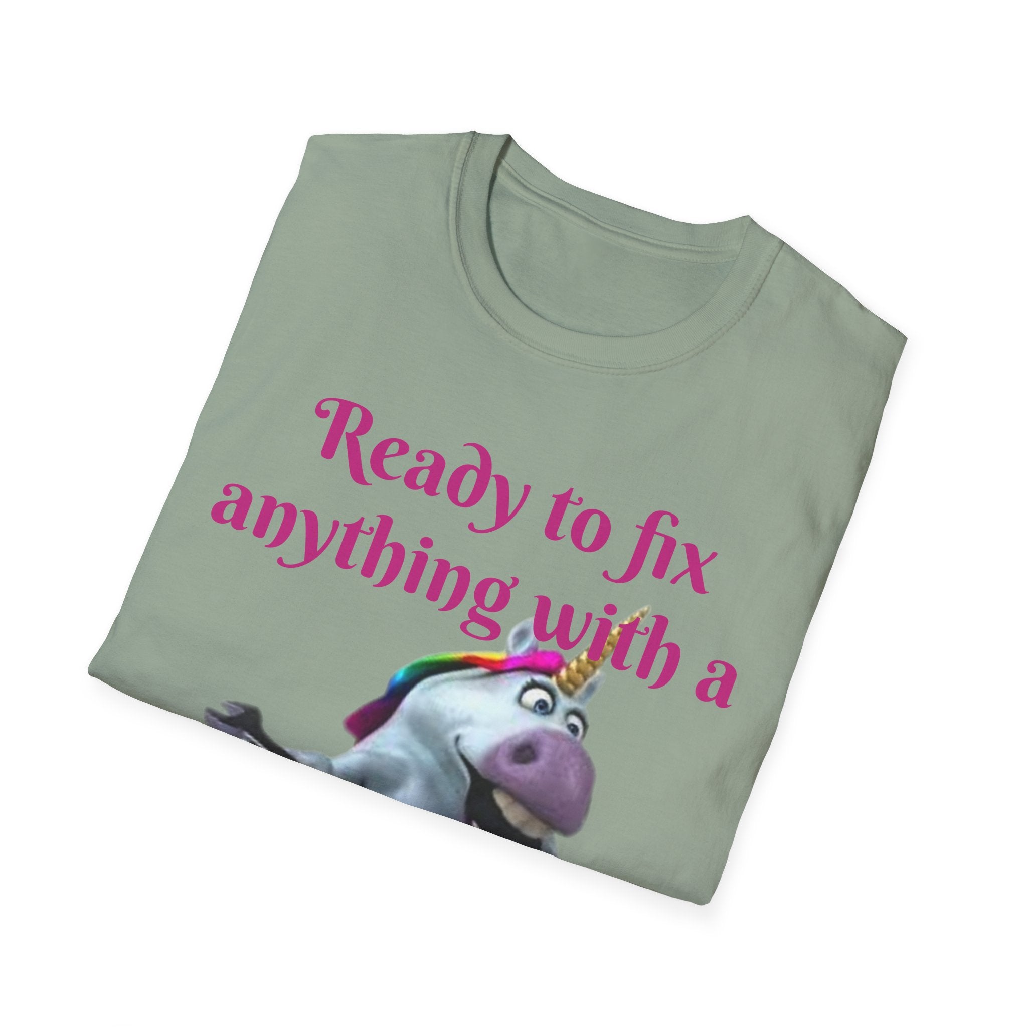 Ready To Fix Anything With A Sprinkle Of Magic Unicorn Unisex Softstyle T-Shirt