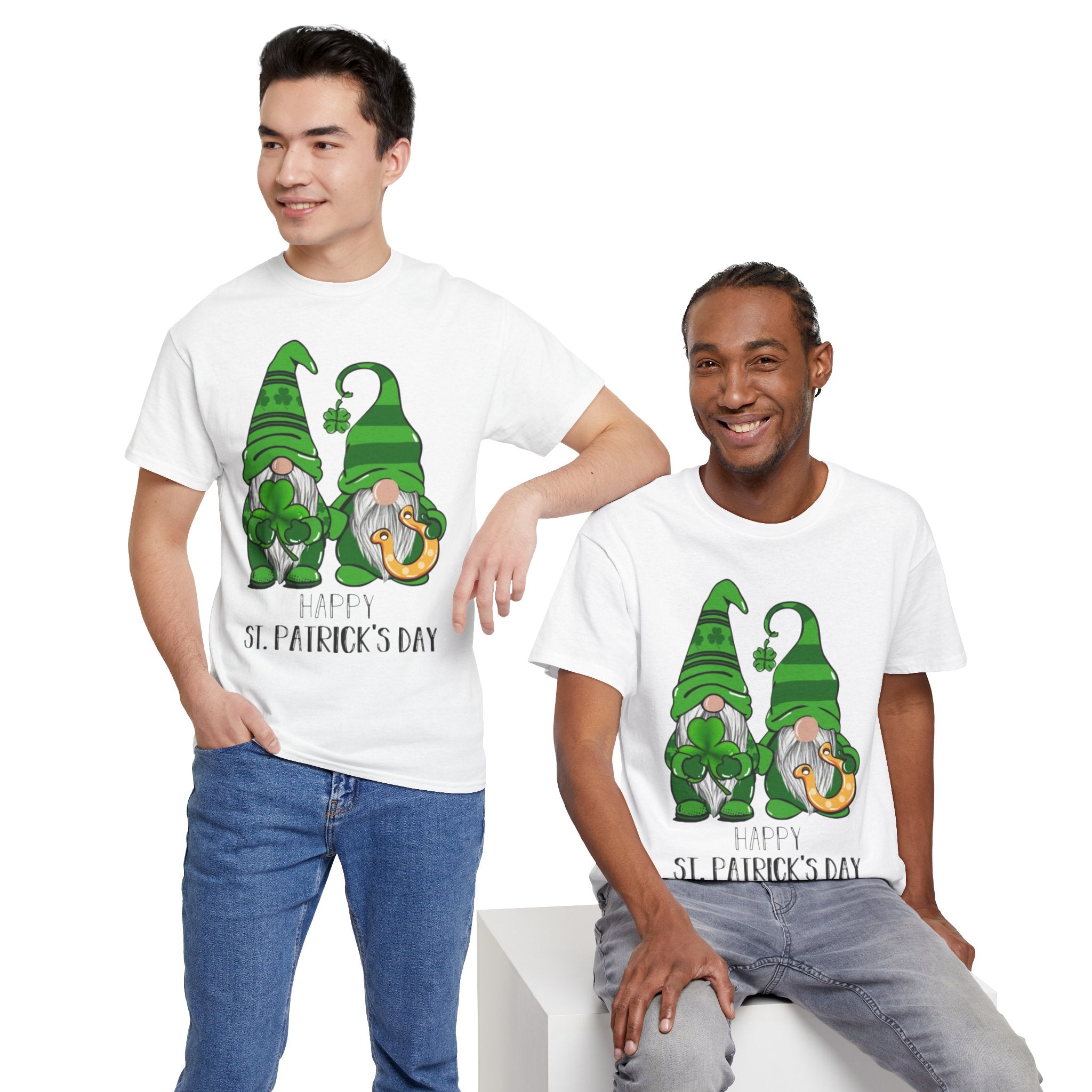Happy St. Patrick's Day Gnome Unisex Heavy Cotton T-Shirt