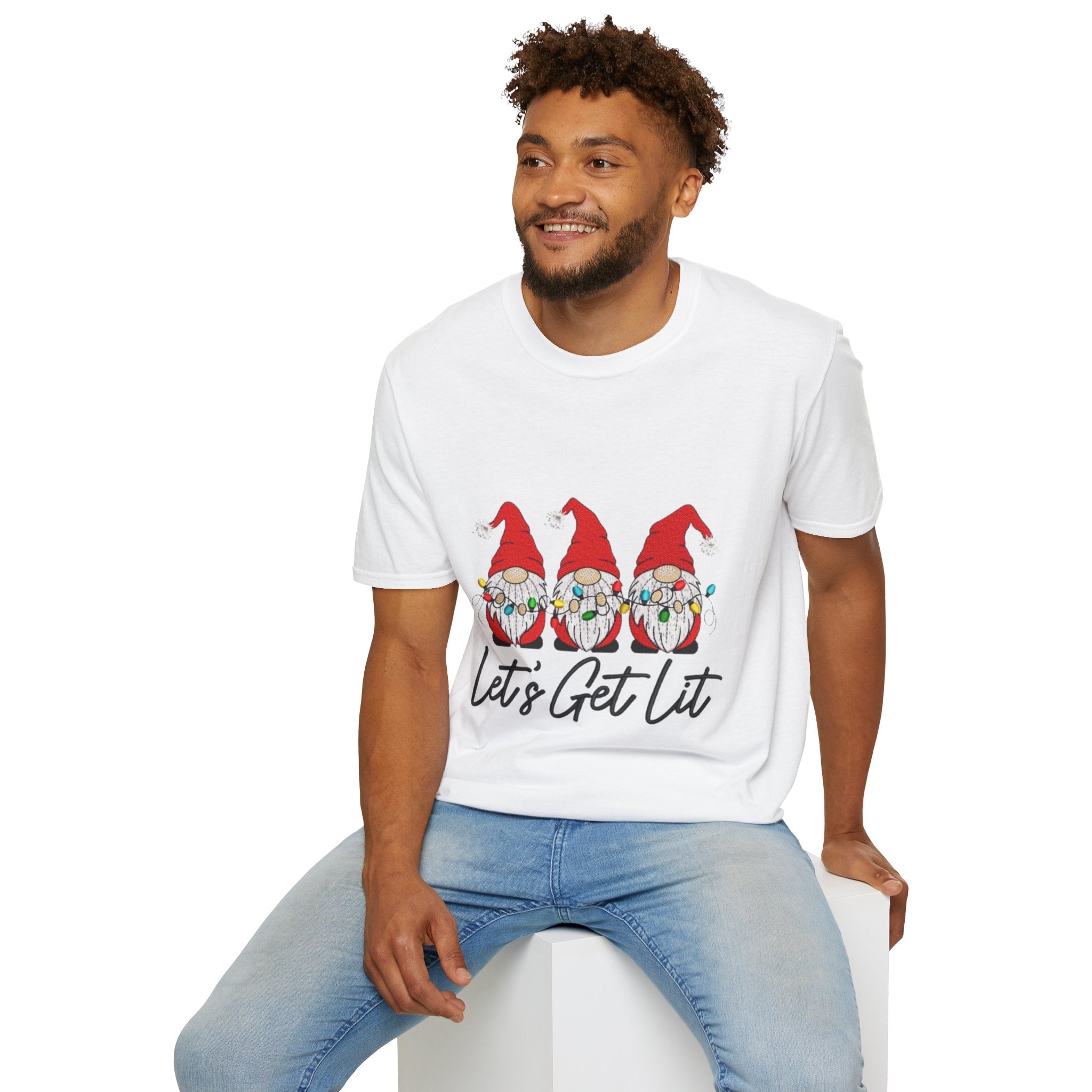 Let's Get Lit Gnome Unisex Softstyle T-Shirt