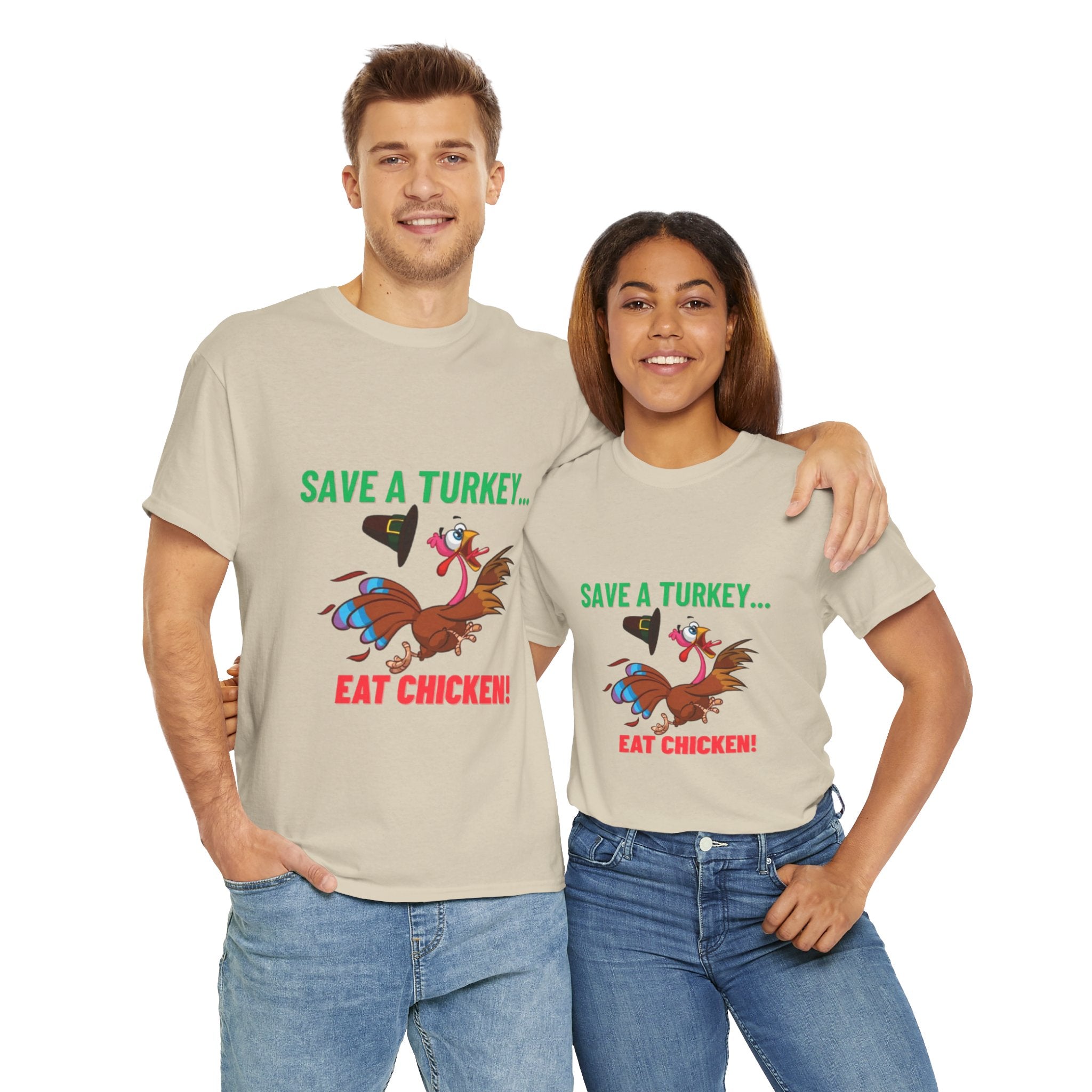 Save a Turkey... Eat Chicken Unisex Heavy Cotton T-Shirt