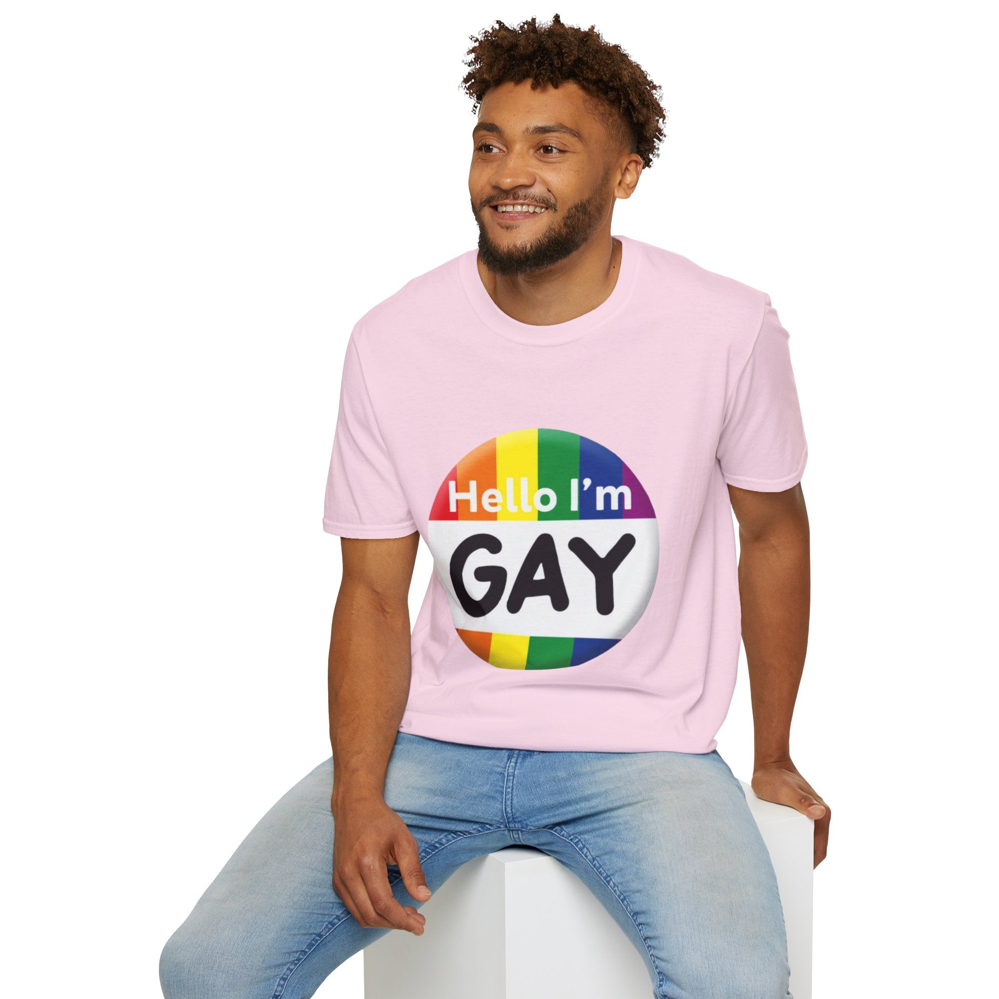 Hello I'm Gay Unisex Softstyle T-Shirt