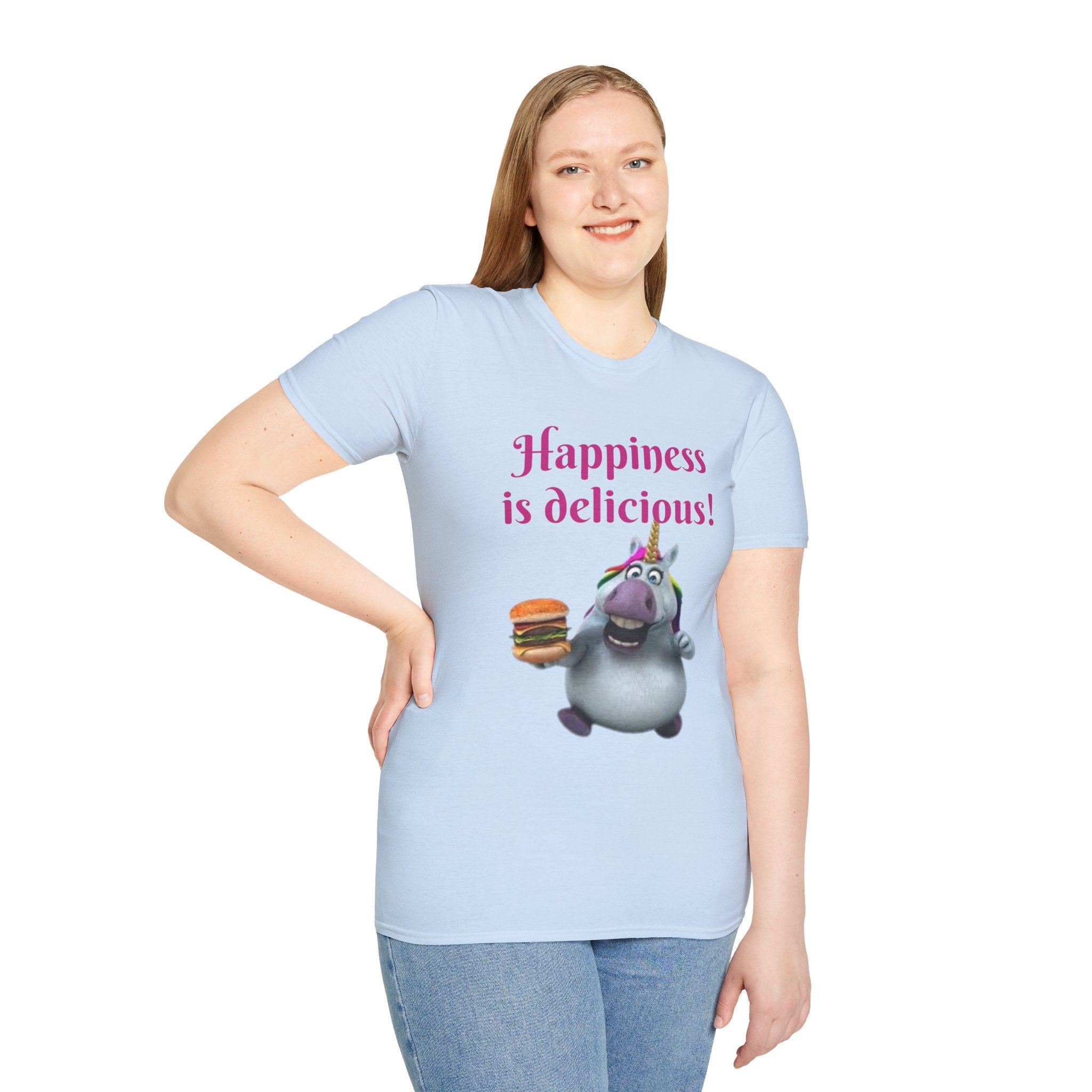 Happiness Is Delicious Unicorn Unisex Softstyle T-Shirt