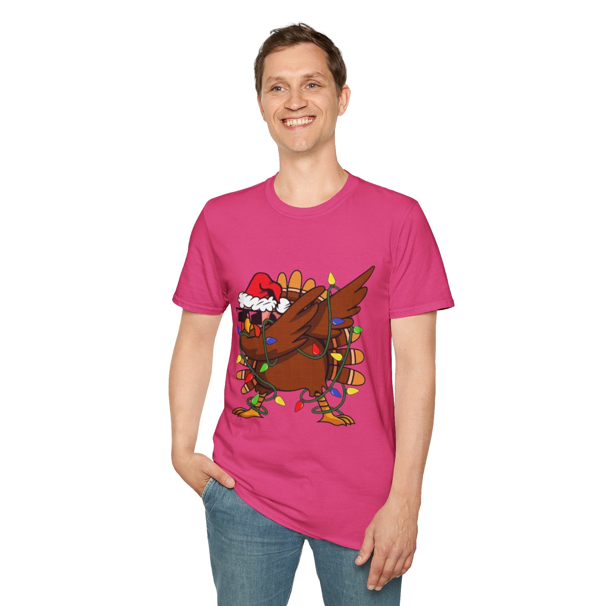 Dabbing Christmas Turkey Unisex Softstyle T-Shirt