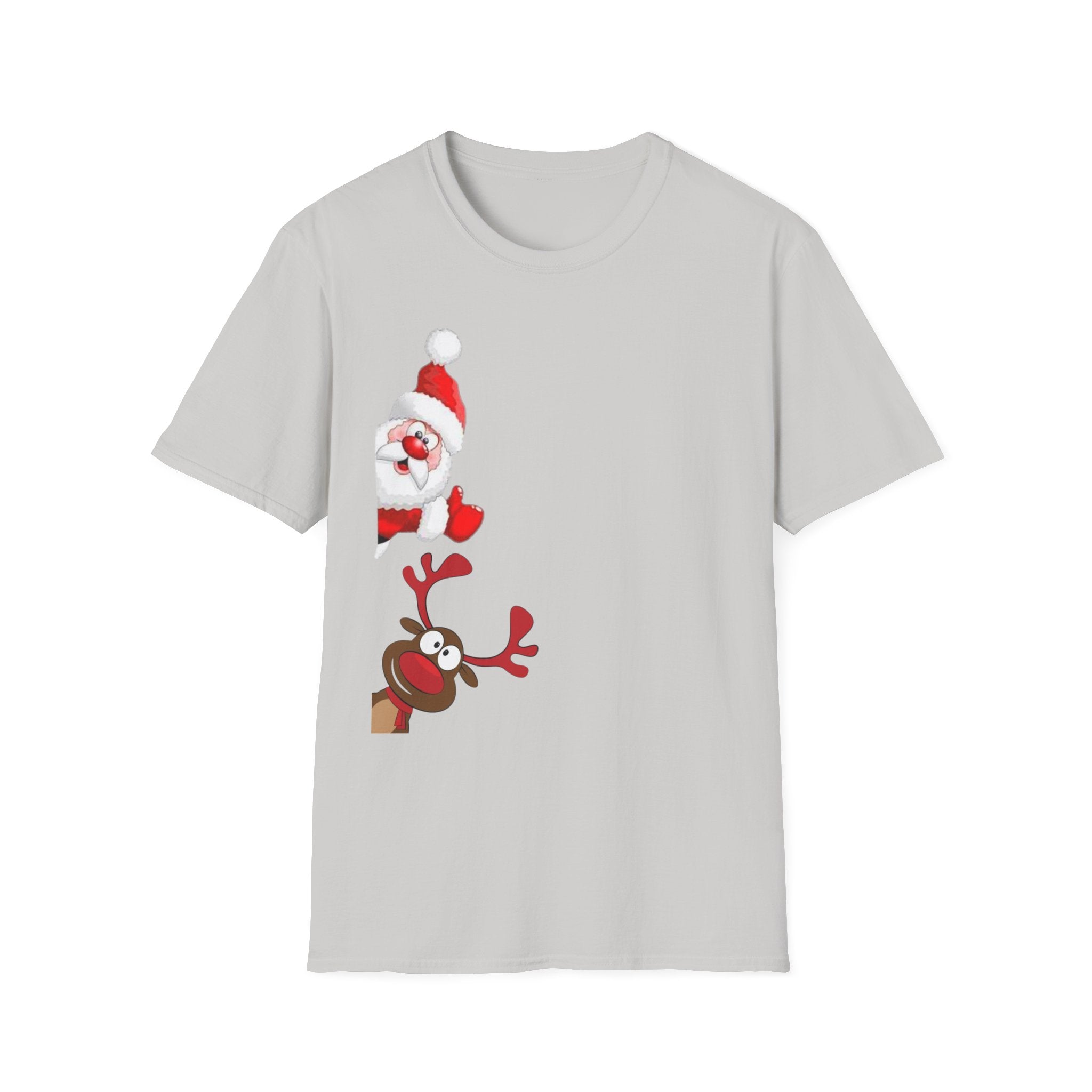 Christmas Santa and Reindeer Unisex Softstyle T-Shirt