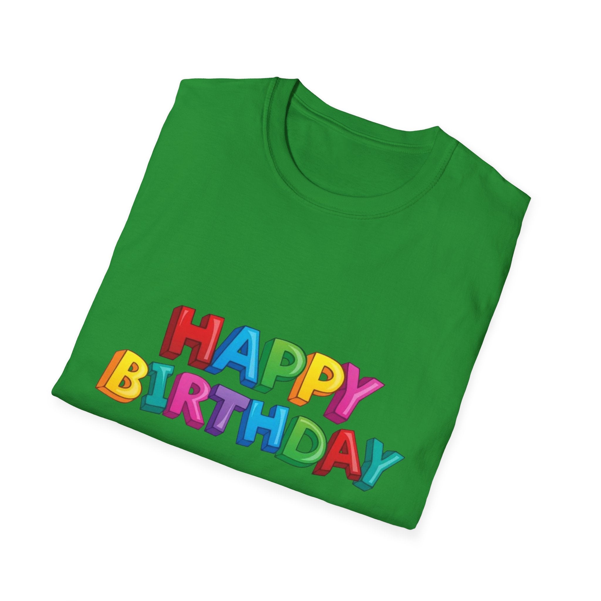 Happy Birthday Unisex Softstyle T-Shirt-Personalize It!