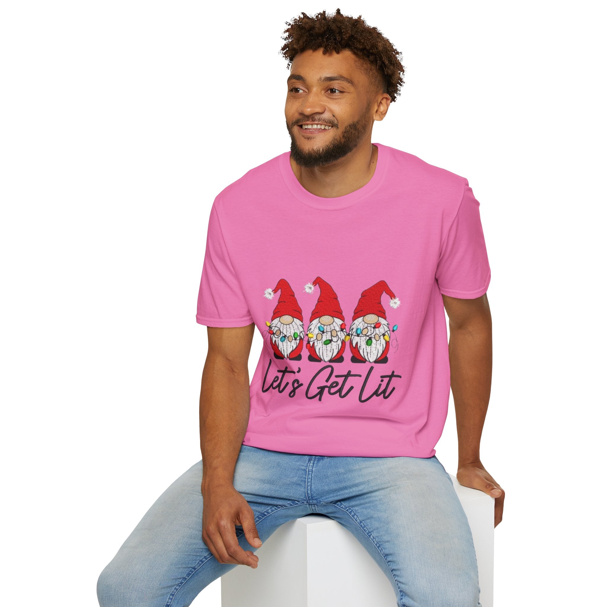 Let's Get Lit Gnome Unisex Softstyle T-Shirt