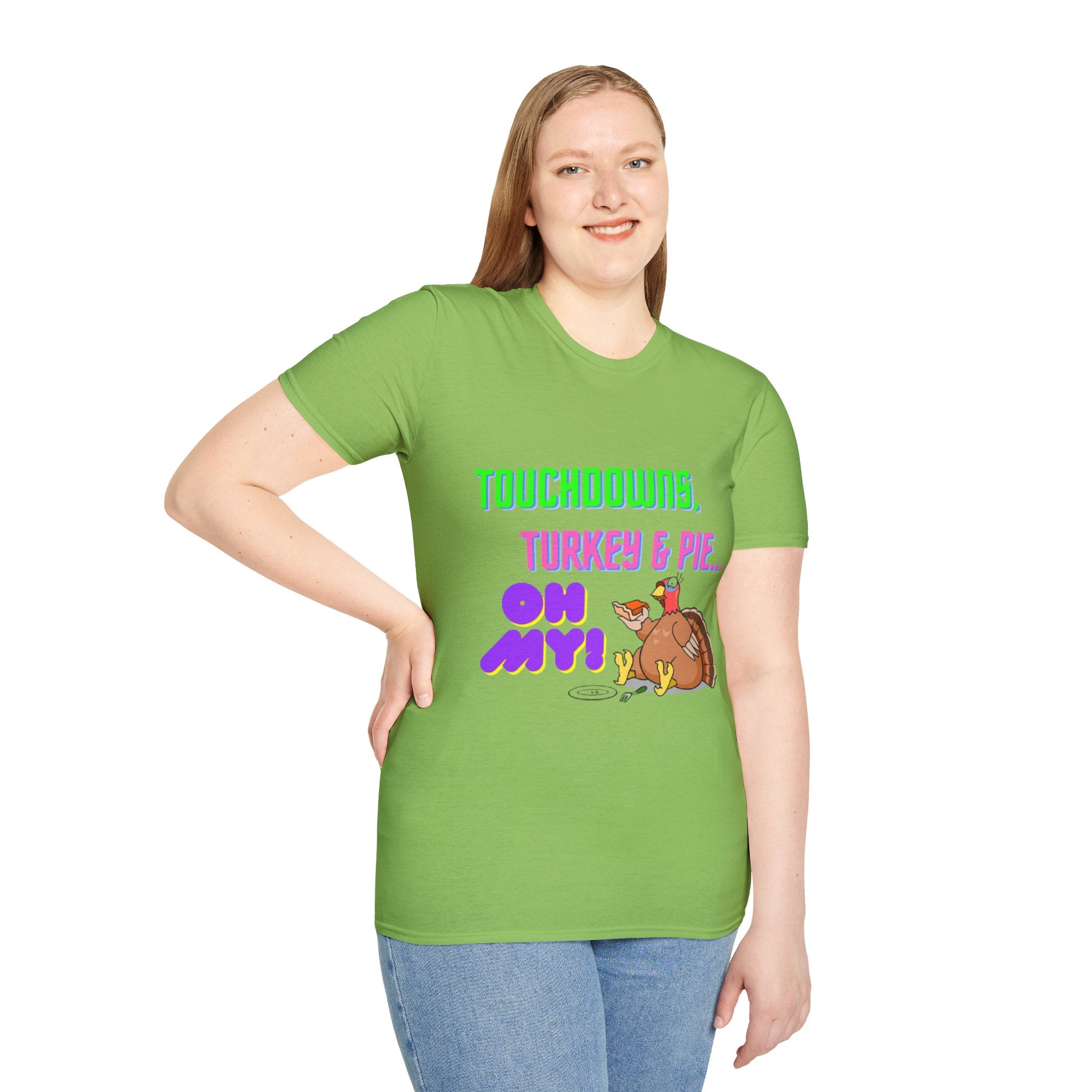 Touchdowns, Turkey & Pie Oh My! Unisex Softstyle T-Shirt