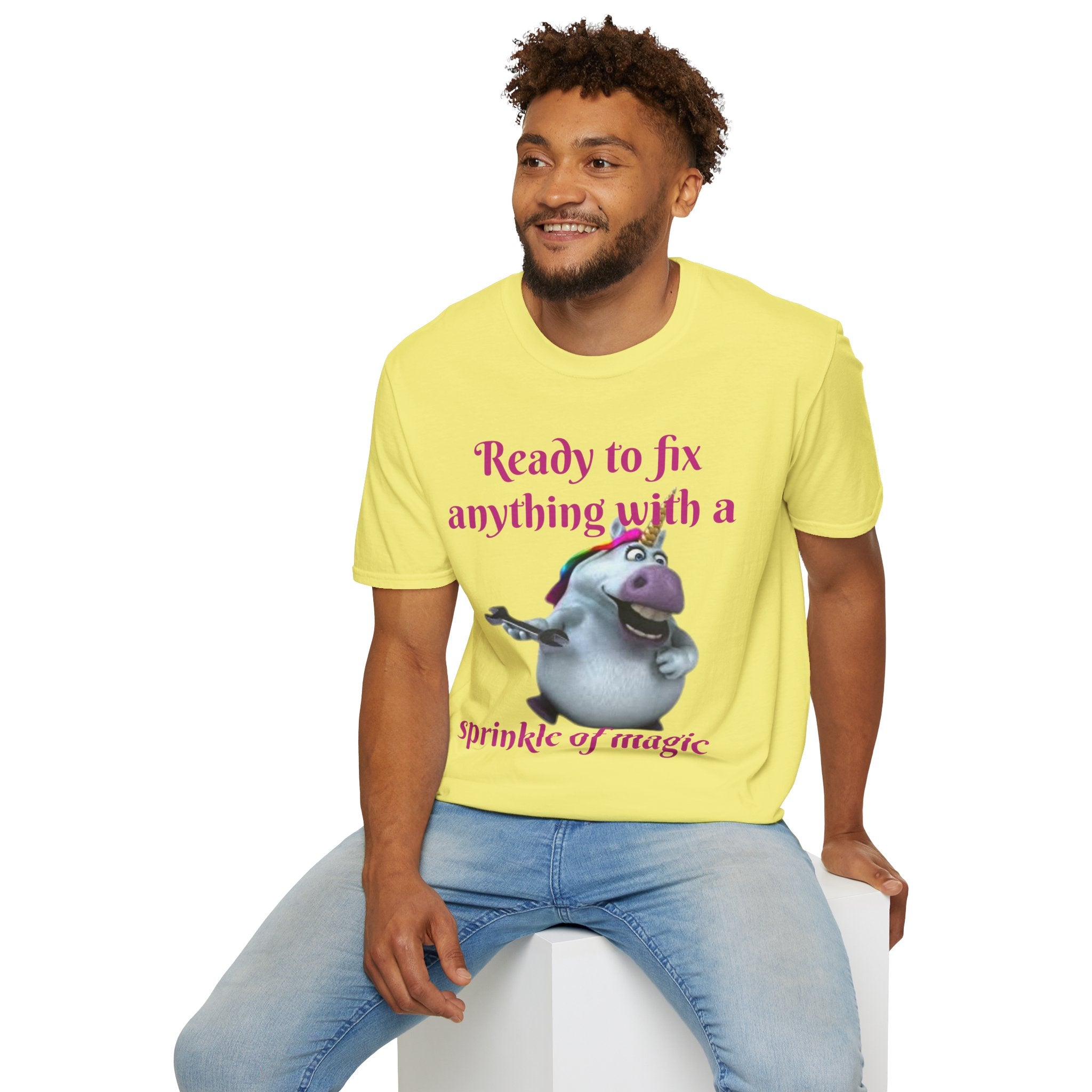 Ready To Fix Anything With A Sprinkle Of Magic Unicorn Unisex Softstyle T-Shirt