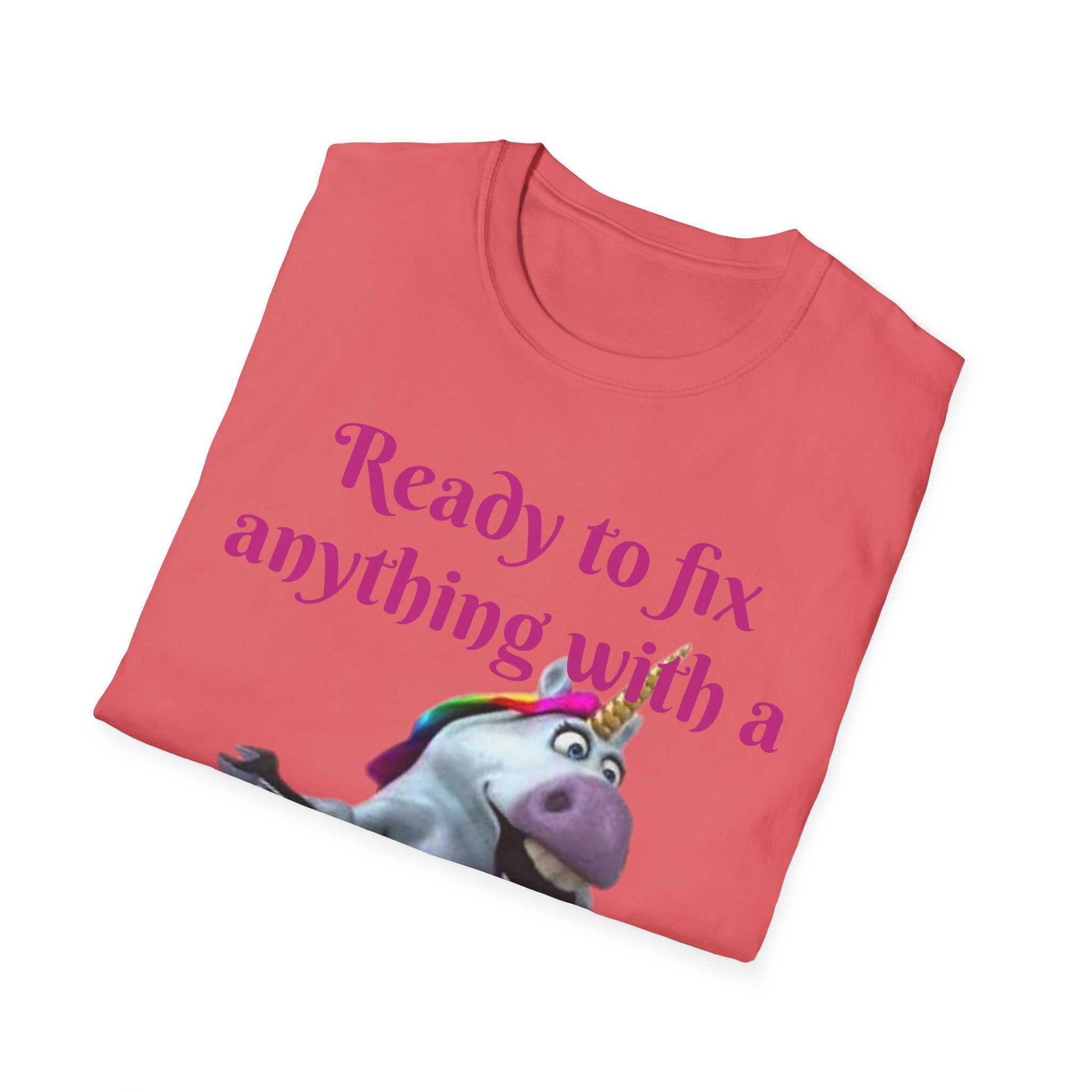 Ready To Fix Anything With A Sprinkle Of Magic Unicorn Unisex Softstyle T-Shirt