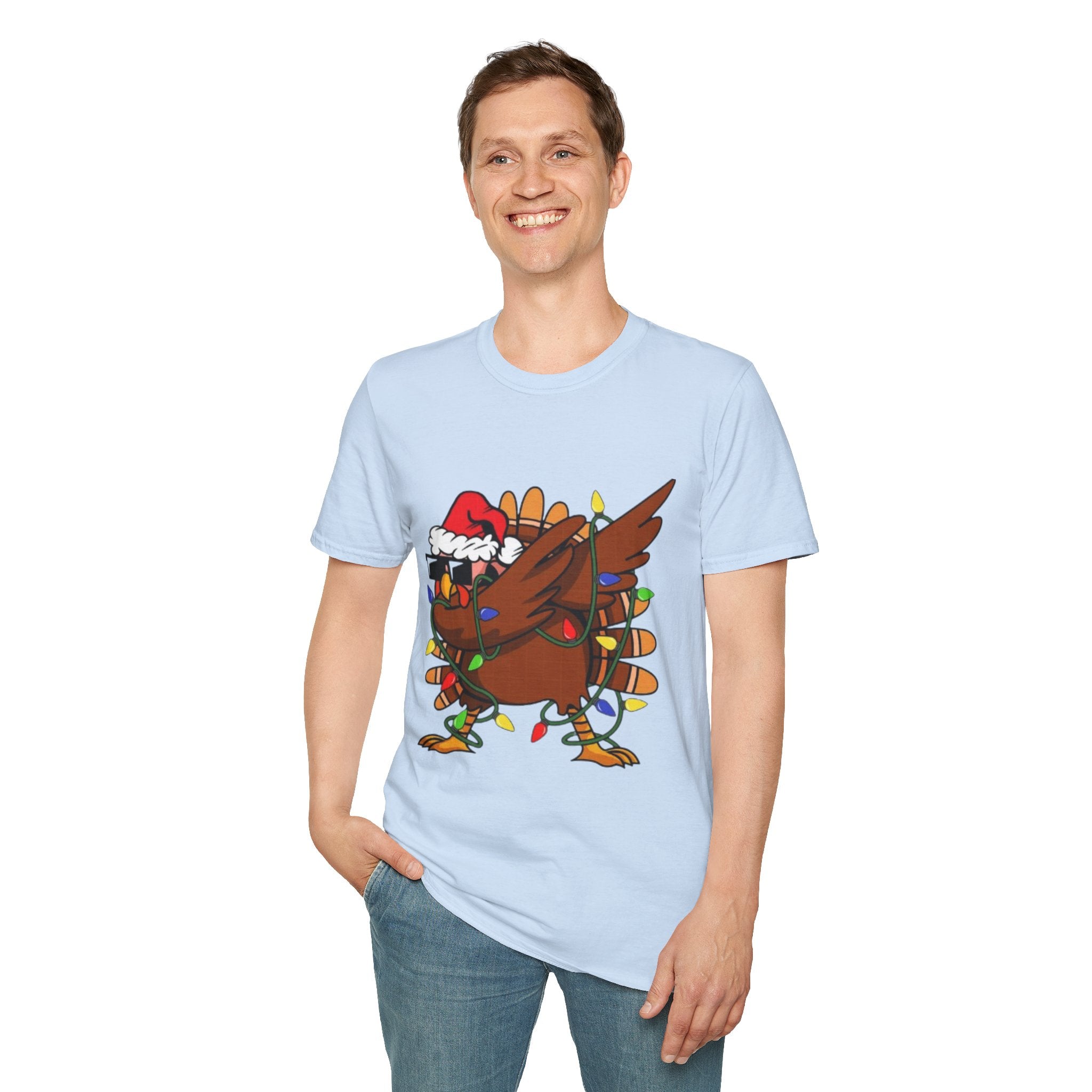 Dabbing Christmas Turkey Unisex Softstyle T-Shirt