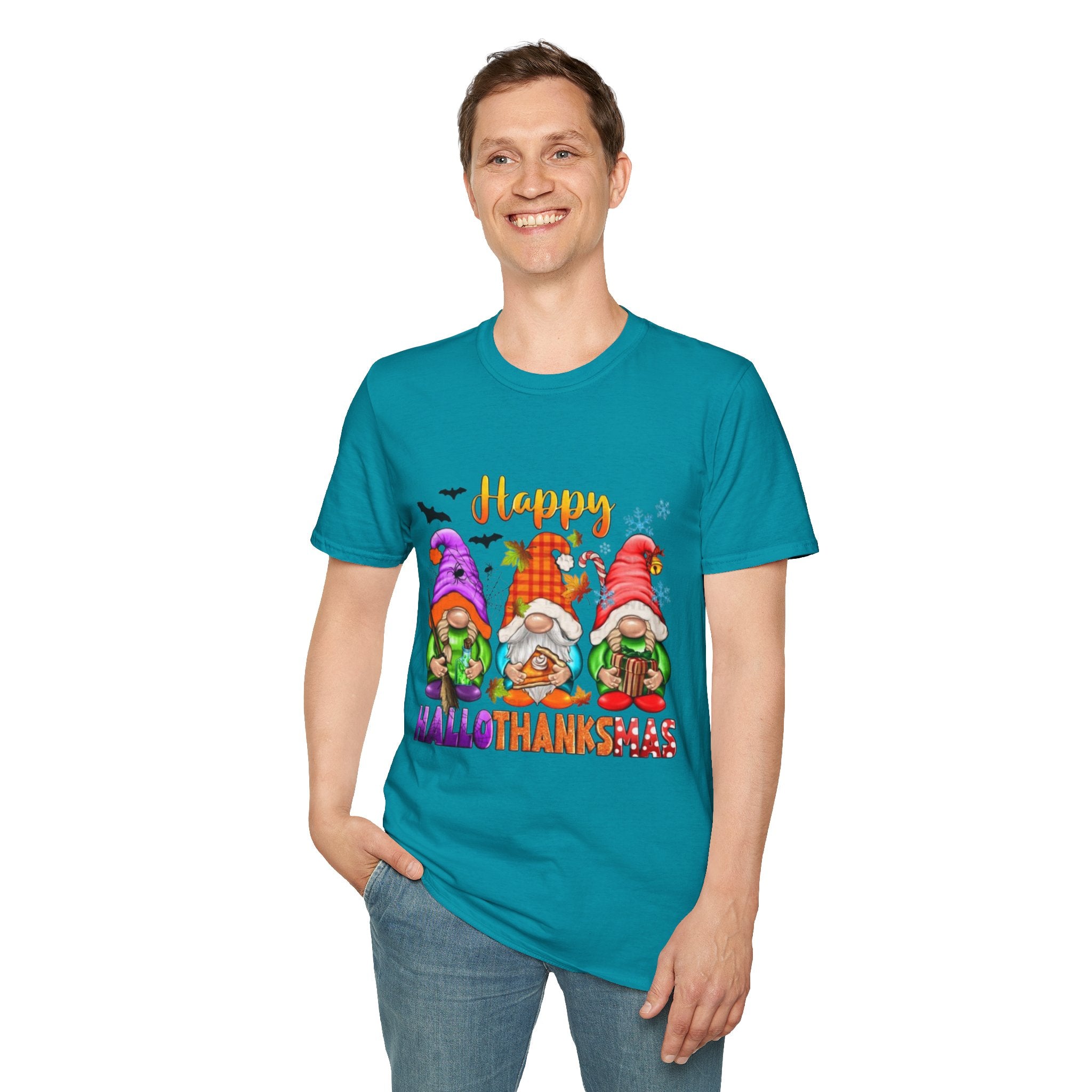 Happy Hallothanksmas Gnome Unisex Softstyle T-Shirt