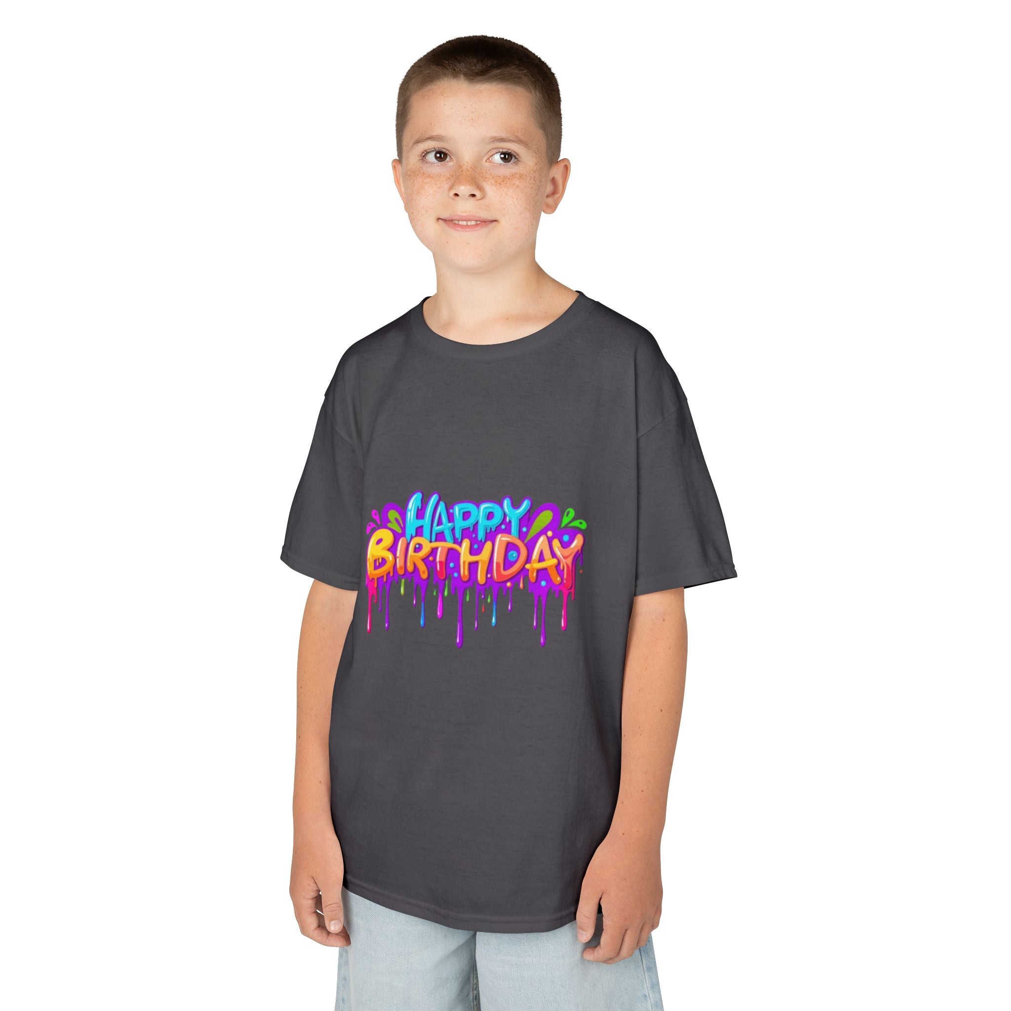Happy Birthday Kids Heavy Cotton™ Short Sleeve T-Shirt Personalize It!