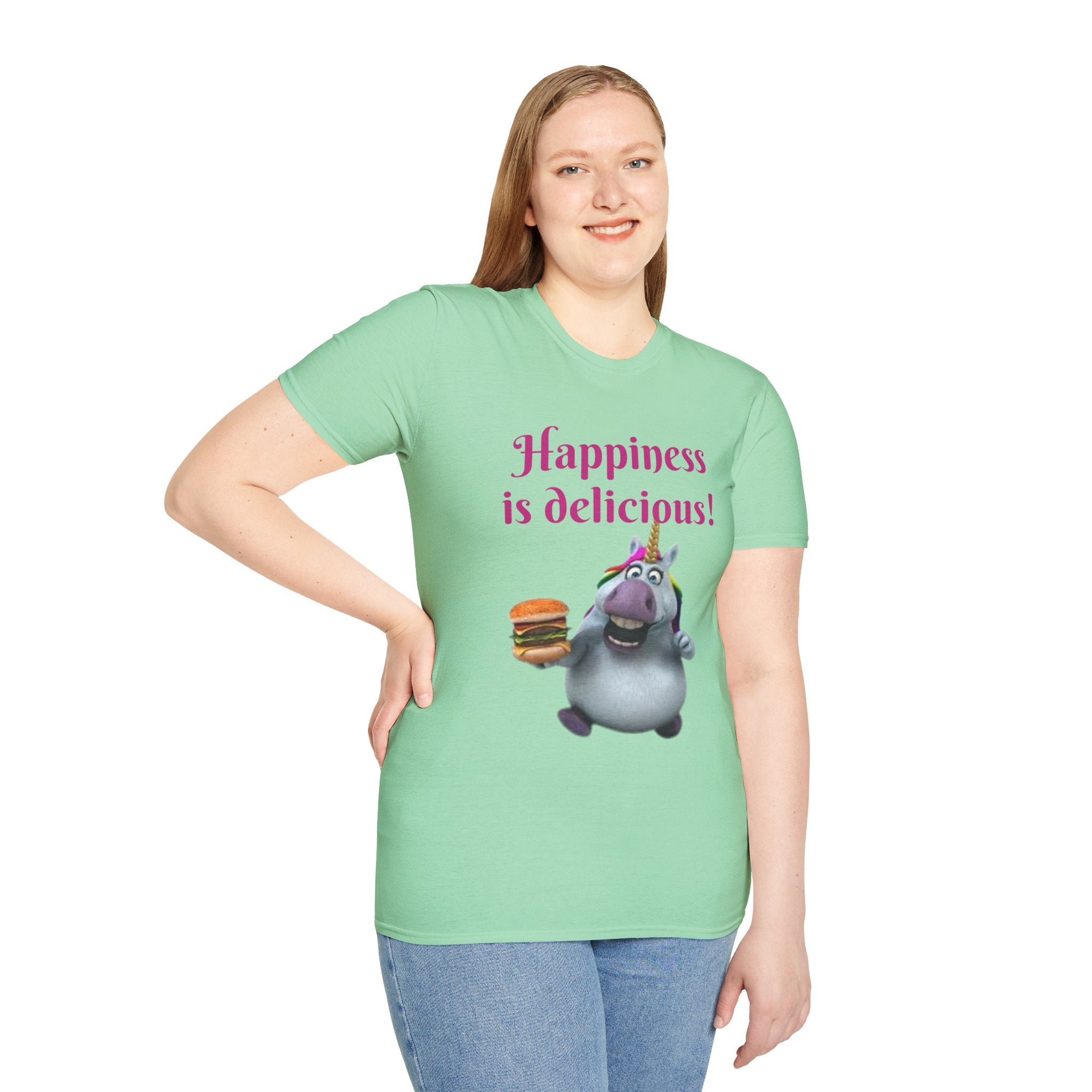 Happiness Is Delicious Unicorn Unisex Softstyle T-Shirt
