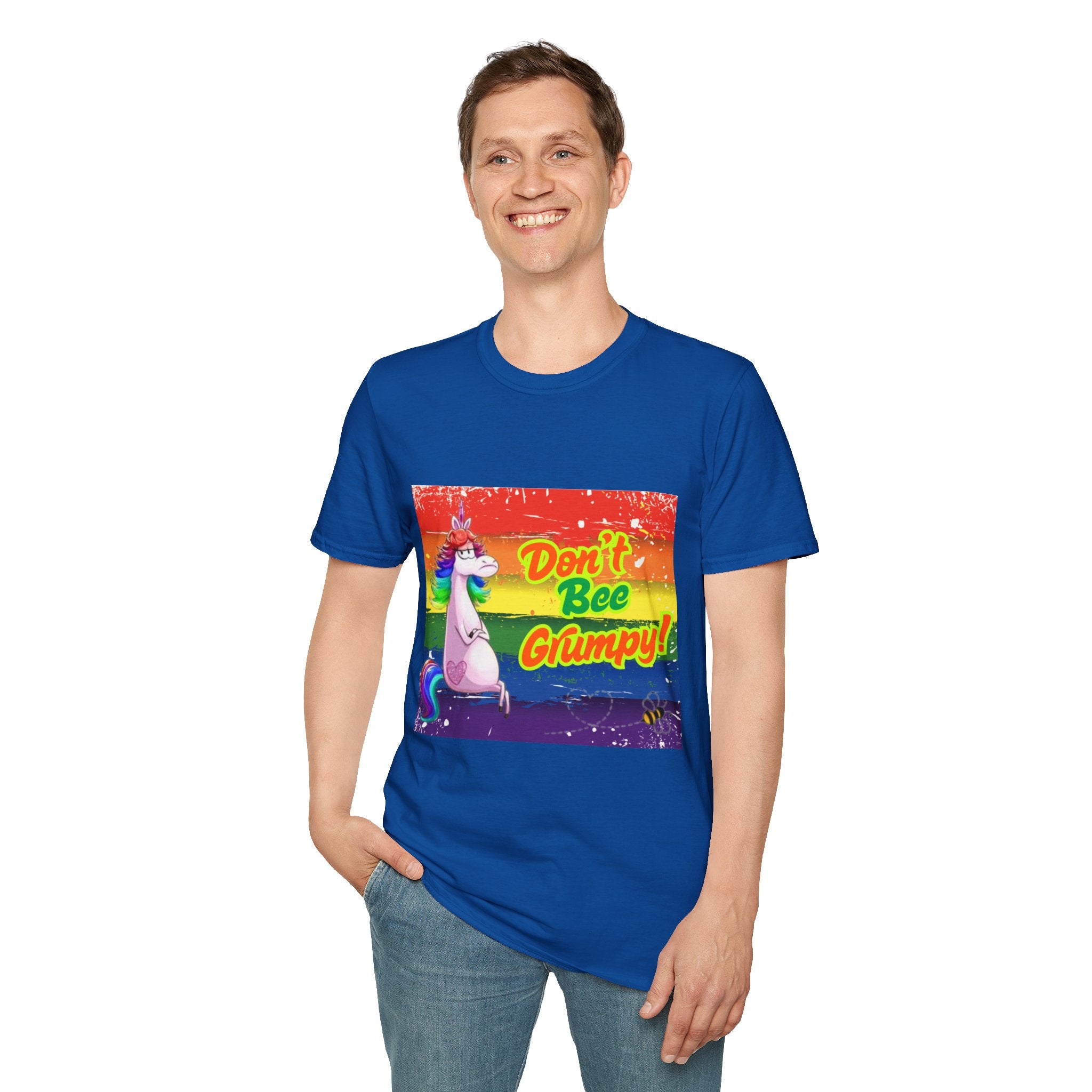 Don't Bee Grumpy Rainbow Unisex Softstyle T-Shirt