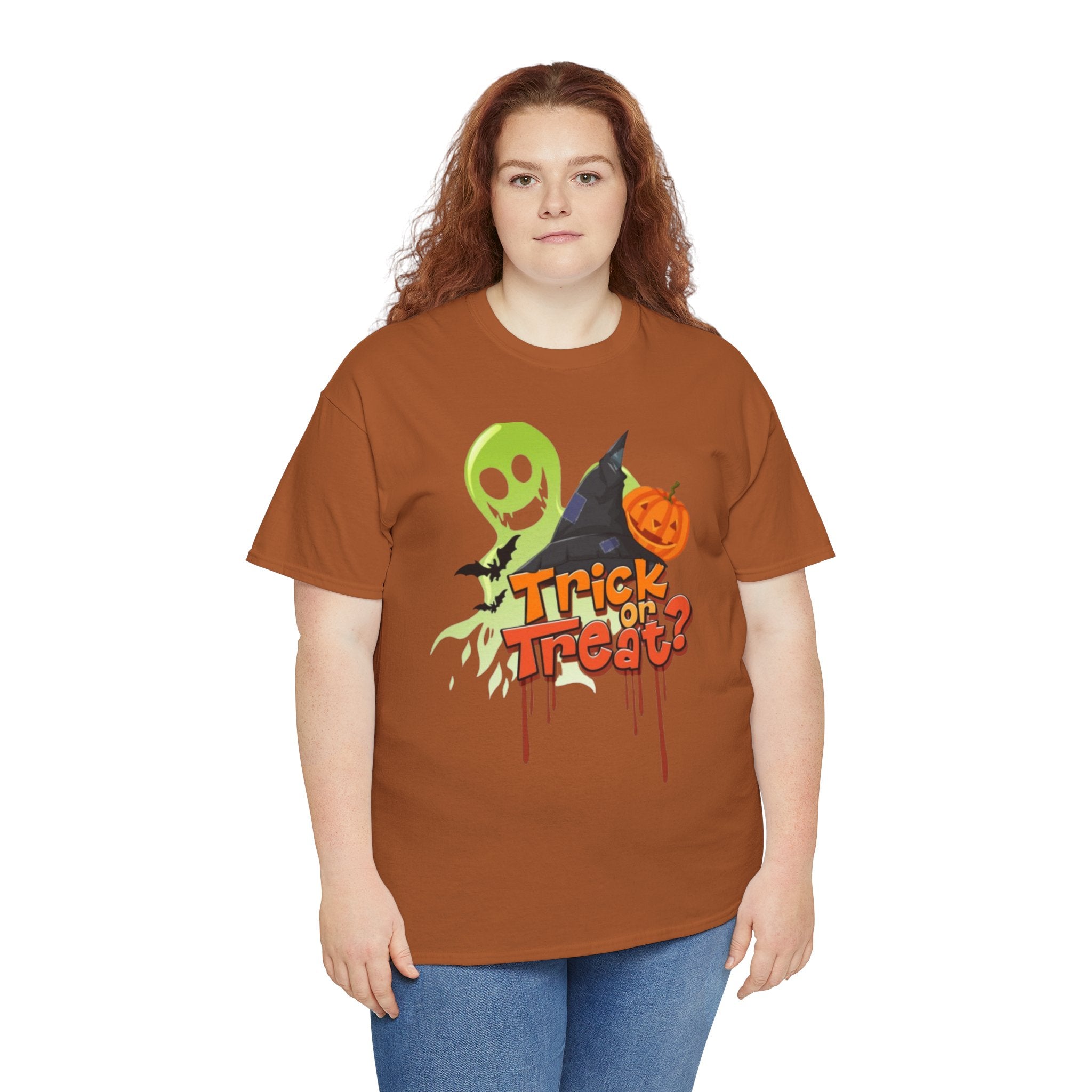 Halloween Trick or Treat Unisex Heavy Cotton Short Sleeve T-Shirt