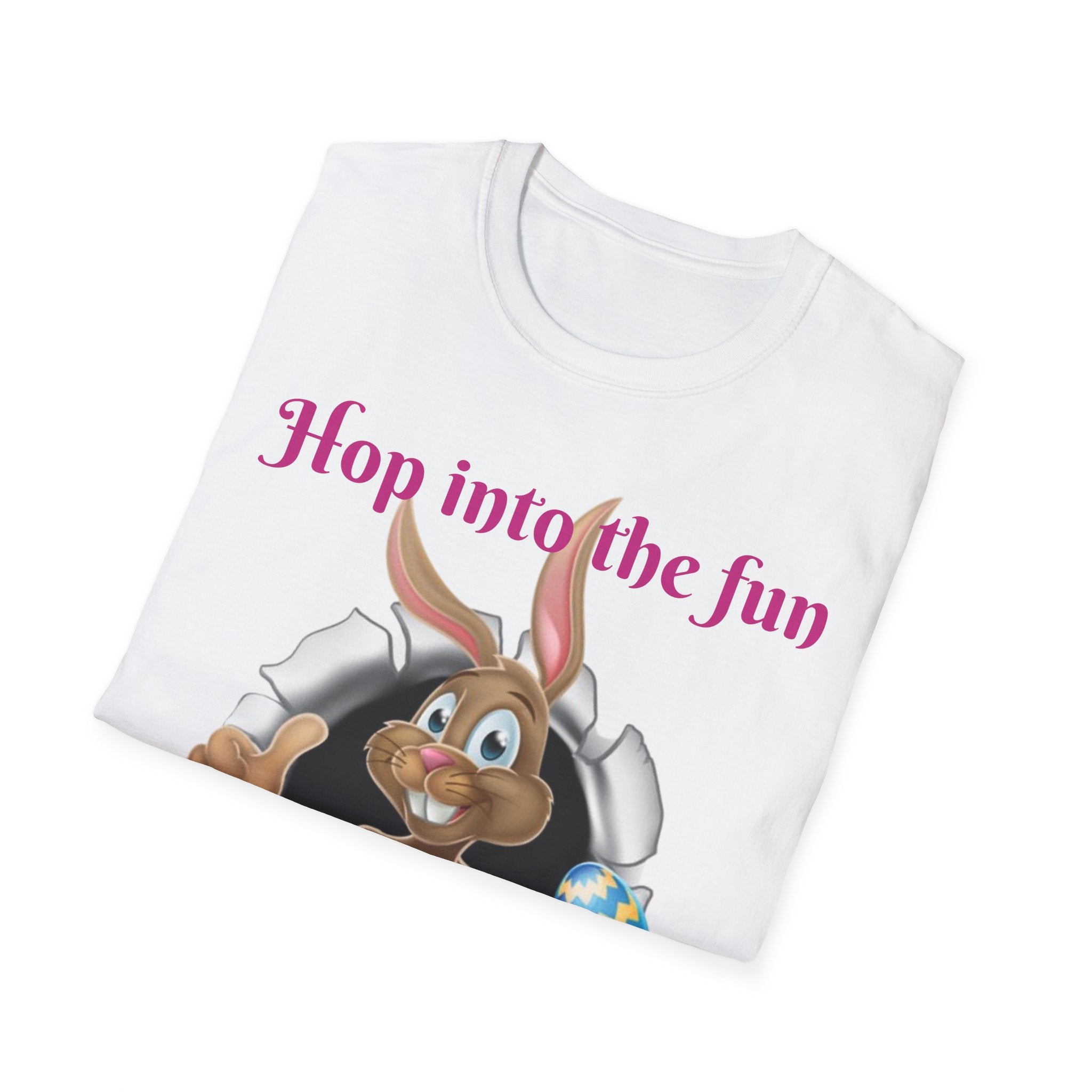 Hop Into The Fun I've Got Eggs-citing Surprises Bunny Unisex Softstyle T-Shirt