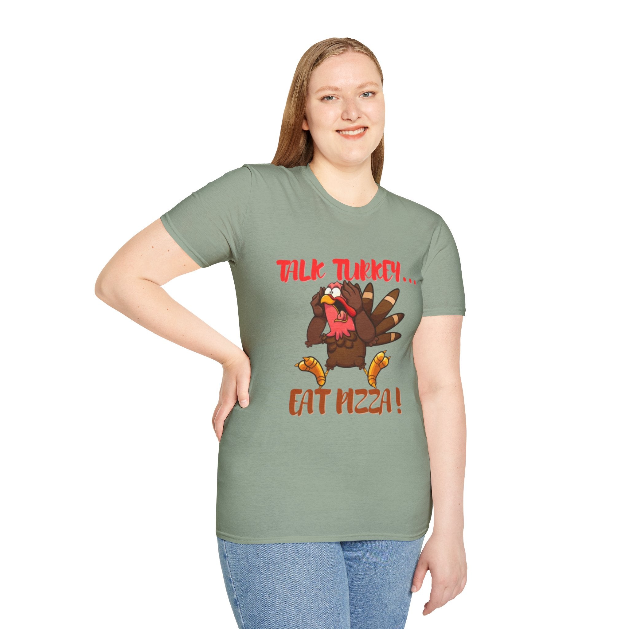 Talk Turkey... Eat Pizza! Unisex Softstyle T-Shirt
