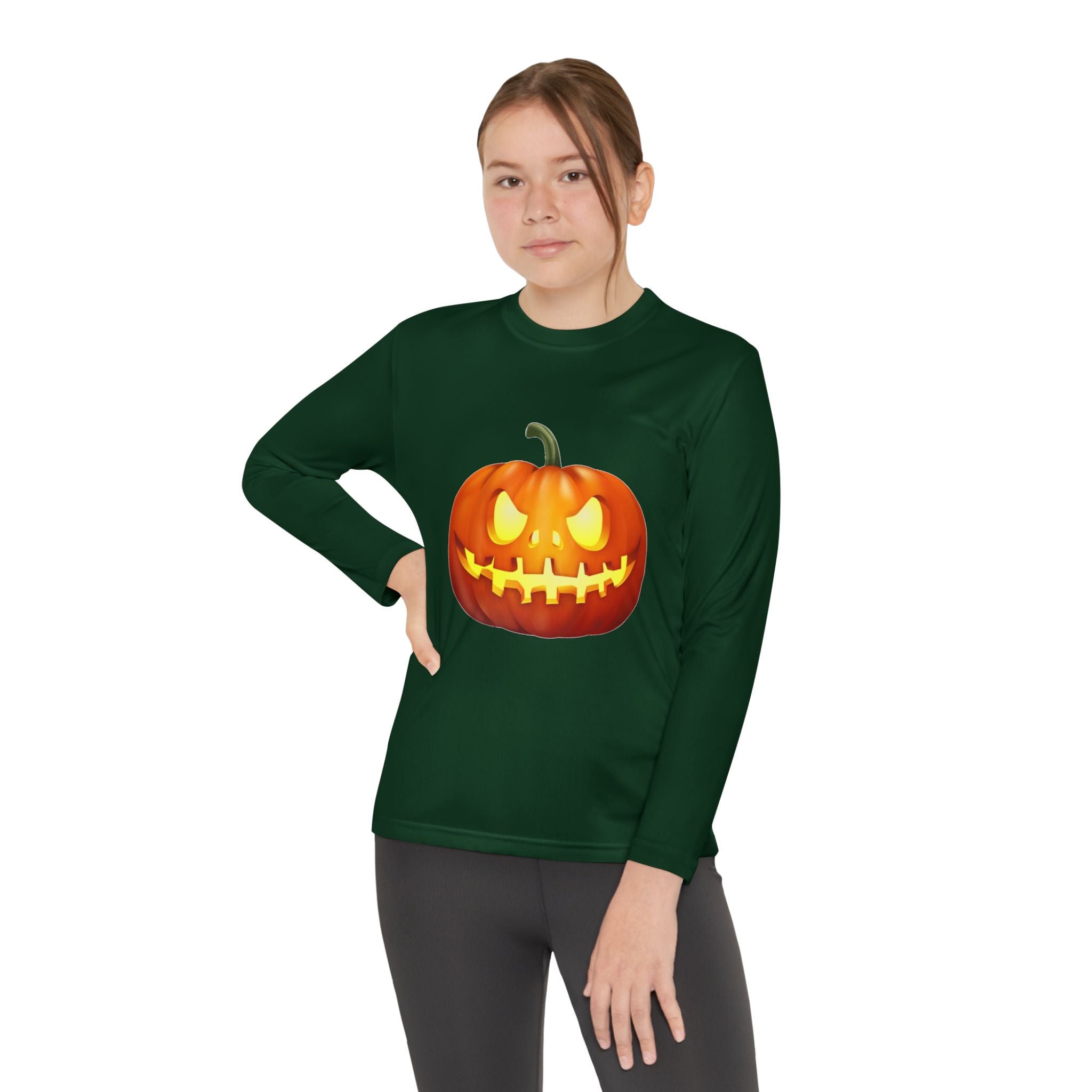 Halloween Pumpkin Youth Long Sleeve Competitor T-Shirt
