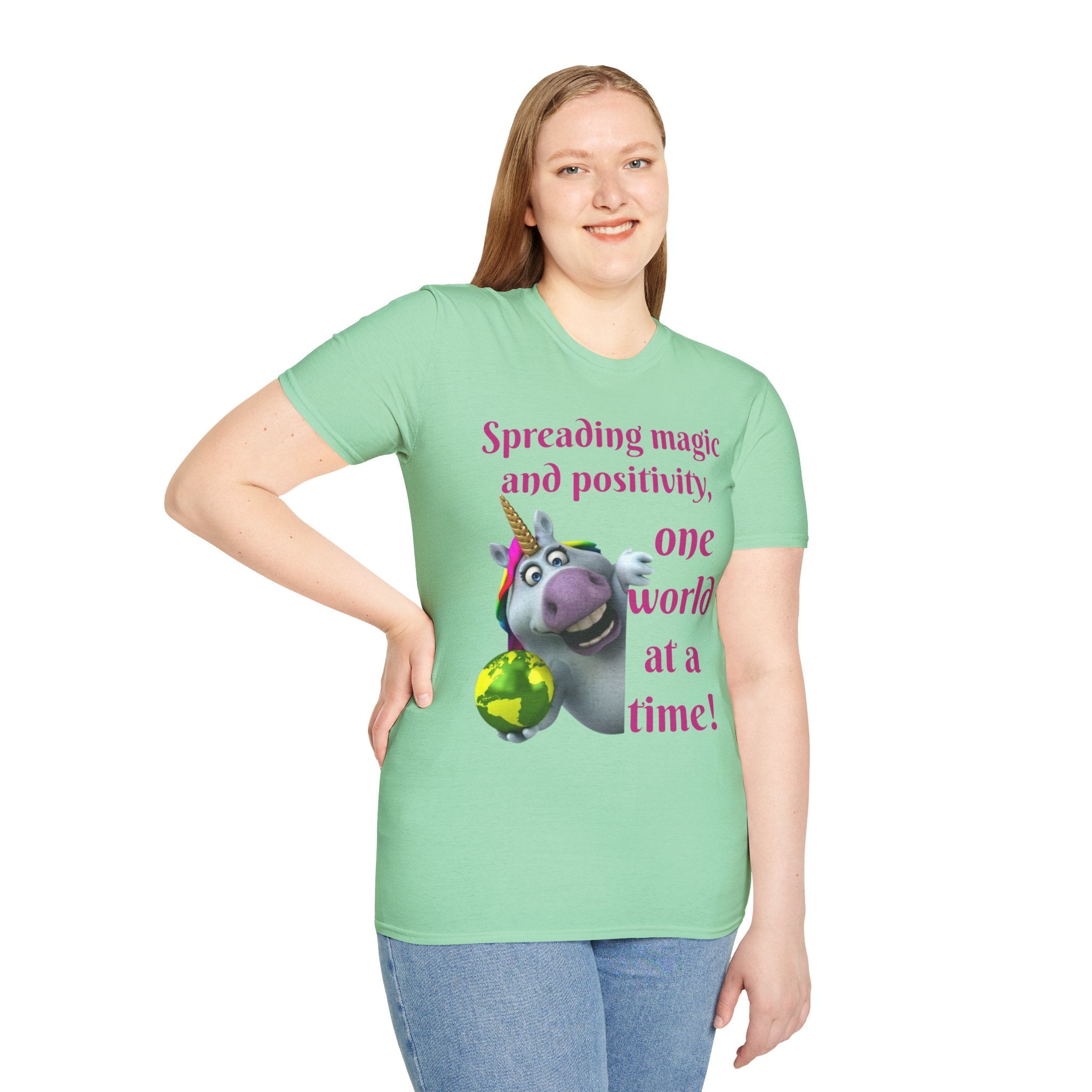 Spreading Magic And Positivity, One World At A Time! Unisex Softstyle T-Shirt