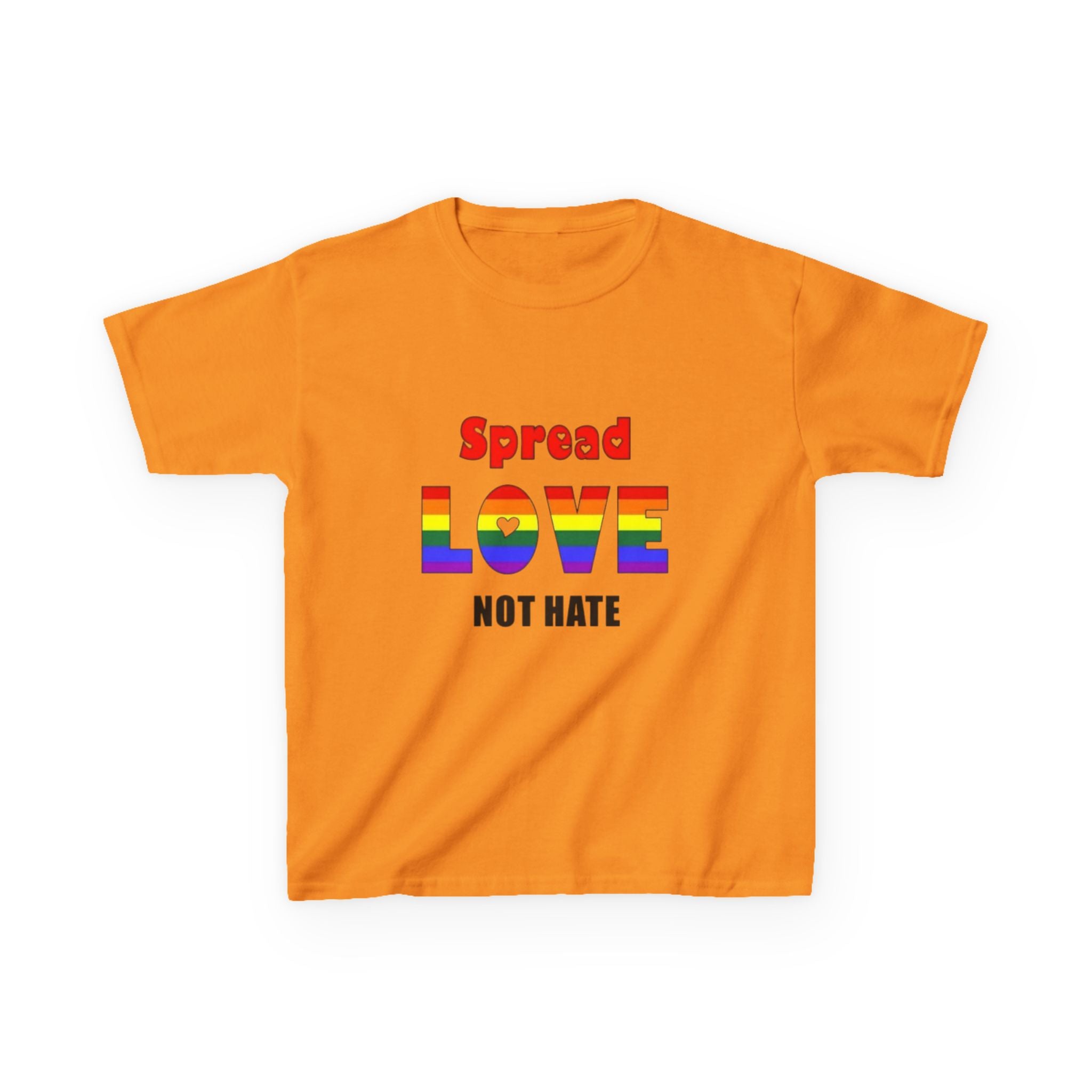 Kids Spread Love Not Hate Heavy Cotton T-Shirt