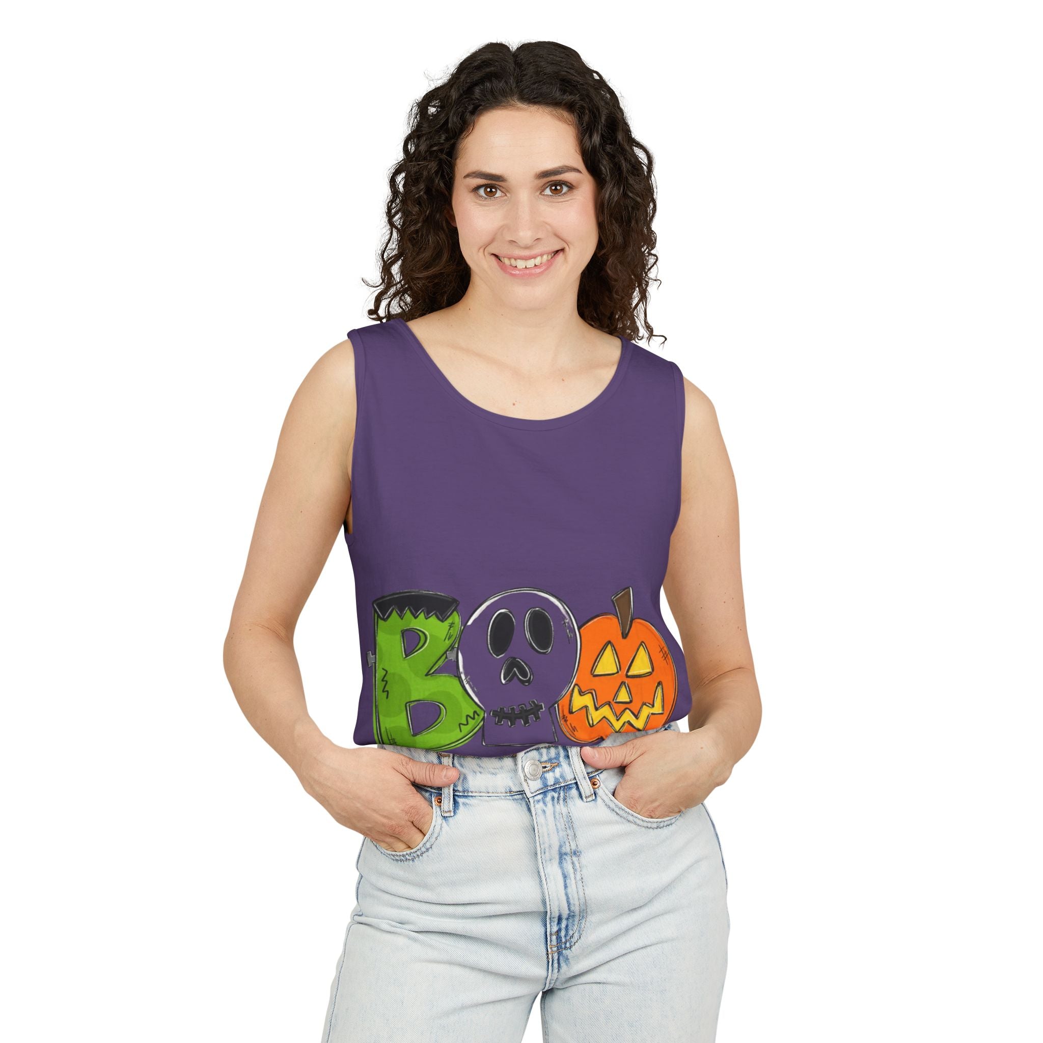 Halloween BOO Unisex Garment-Dyed Tank Top