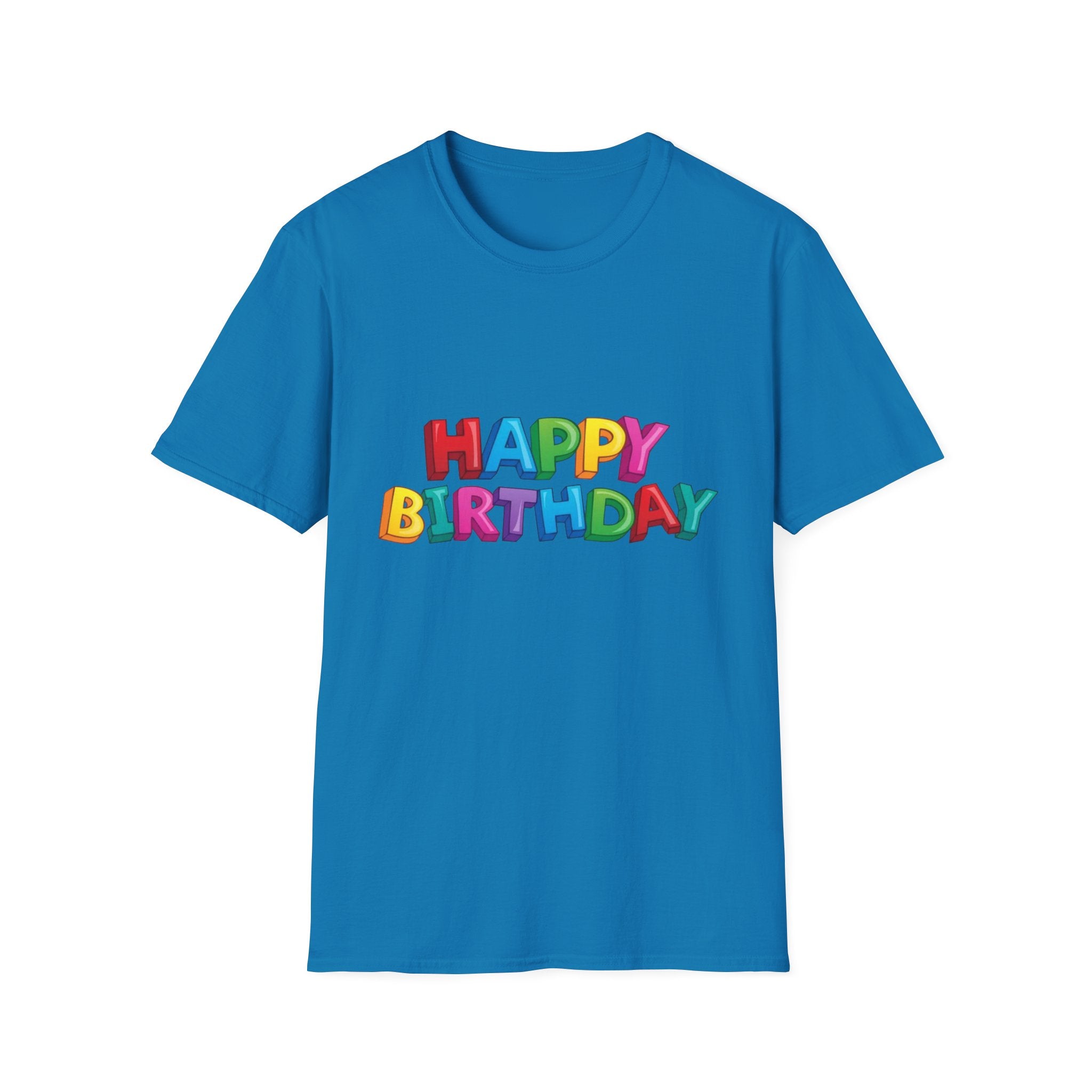 Happy Birthday Unisex Softstyle T-Shirt-Personalize It!