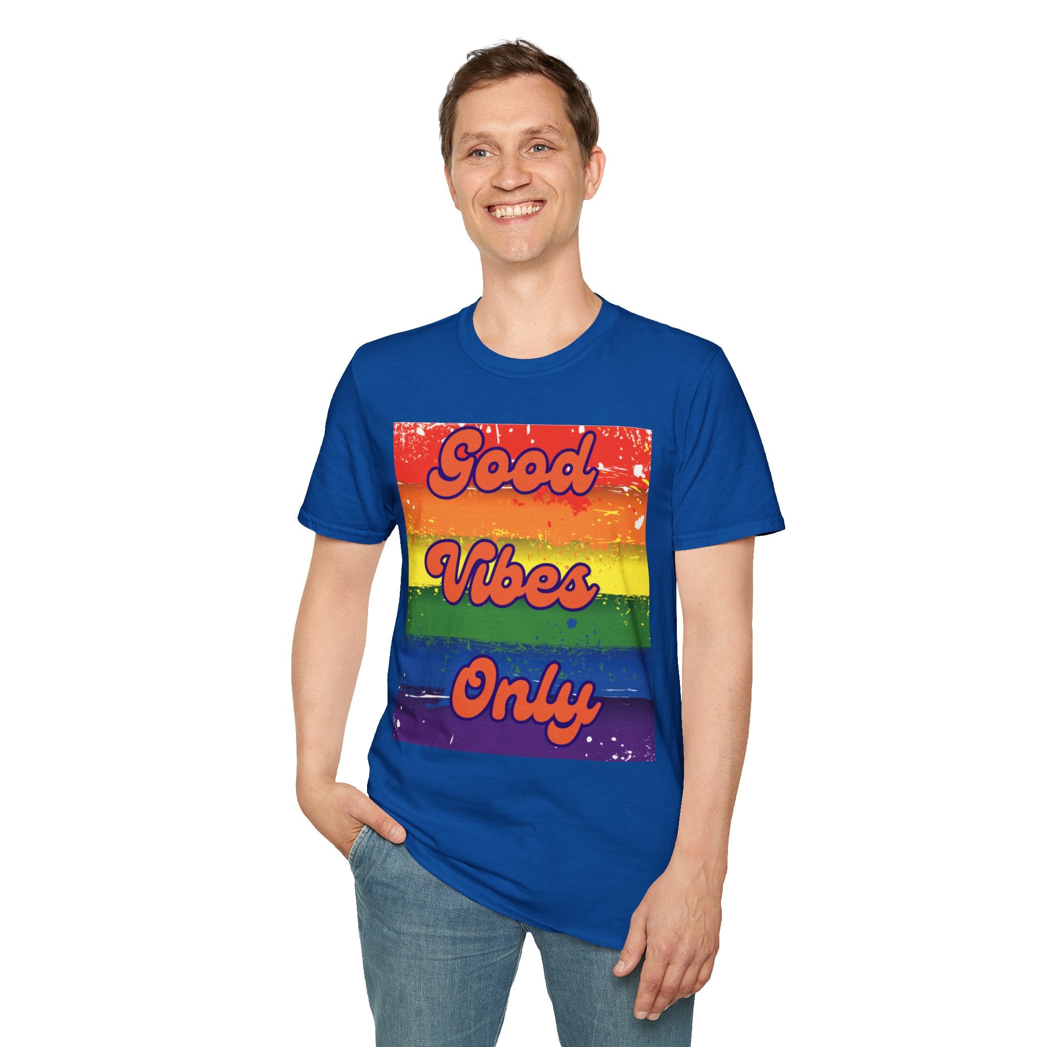 Good Vibes Only Orange Unisex Softstyle T-Shirt