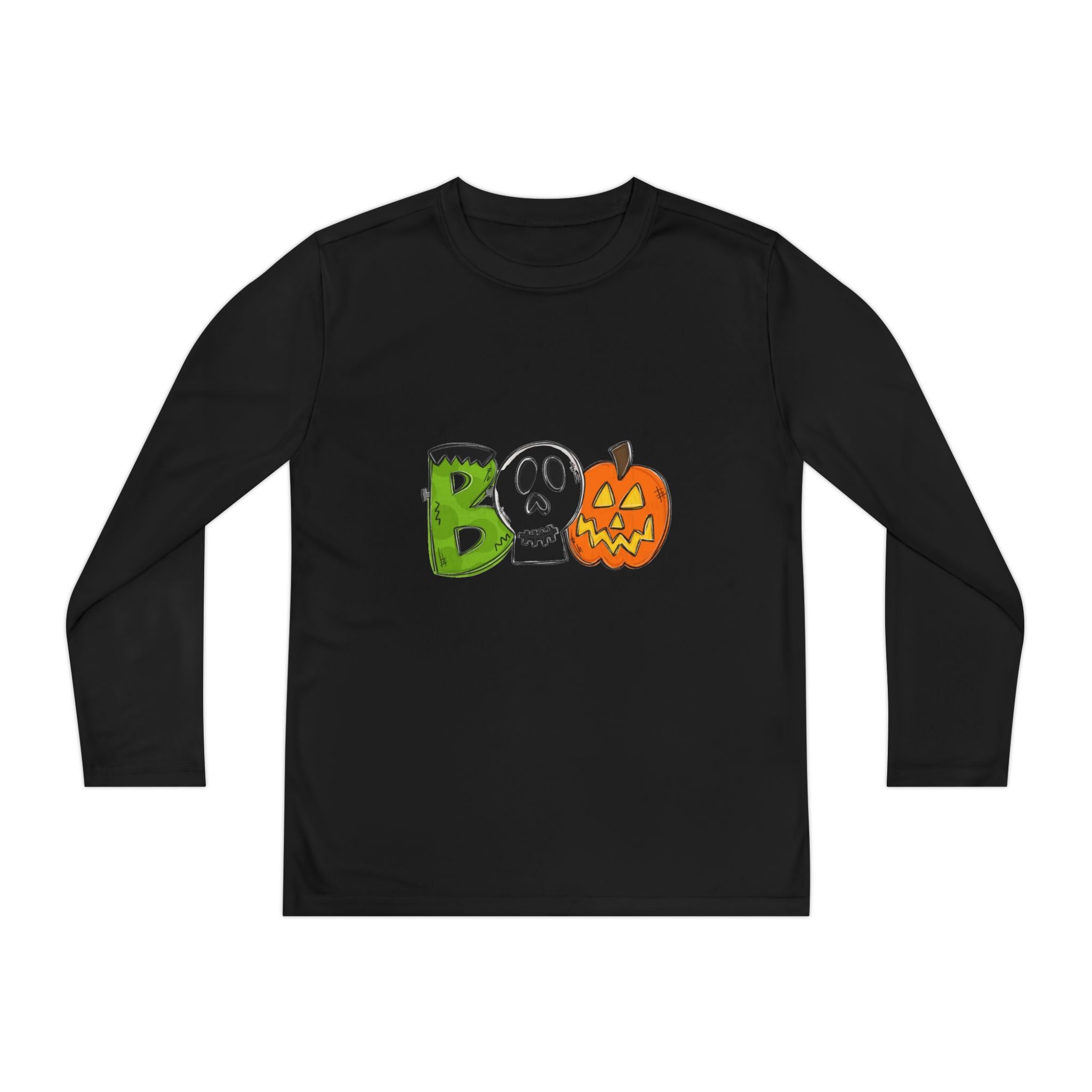 Youth Halloween Boo Long Sleeve Competitor T-Shirt
