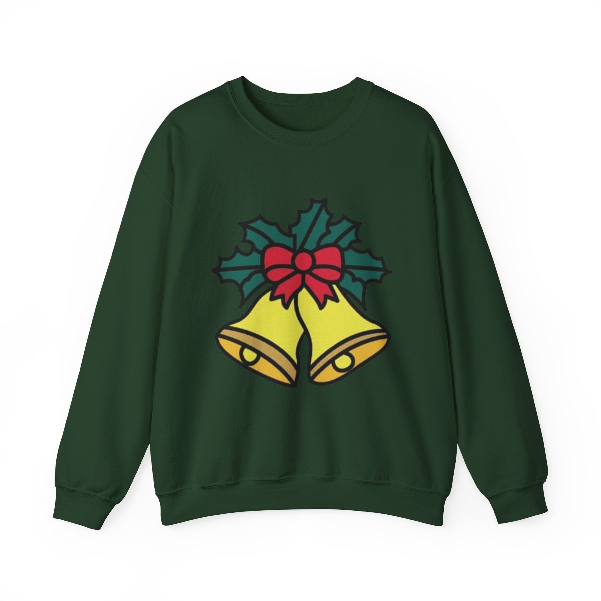 Festive Holiday Bells & Holly Unisex Heavy Blend™ Crewneck Sweatshirt