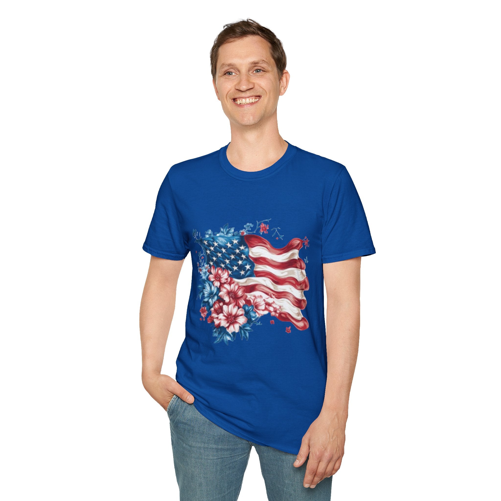 Patriotic USA Flag Unisex Softstyle T-Shirt