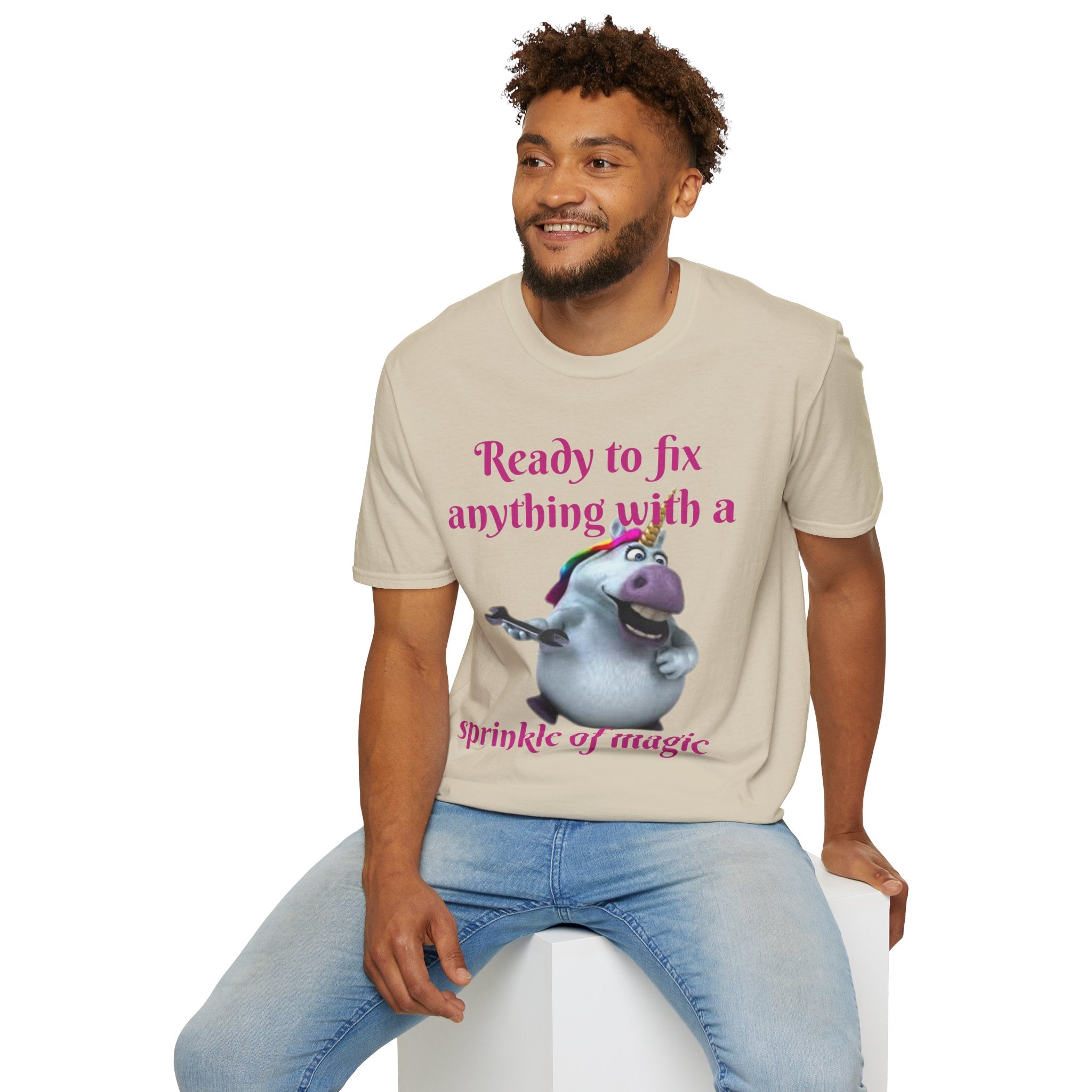 Ready To Fix Anything With A Sprinkle Of Magic Unicorn Unisex Softstyle T-Shirt