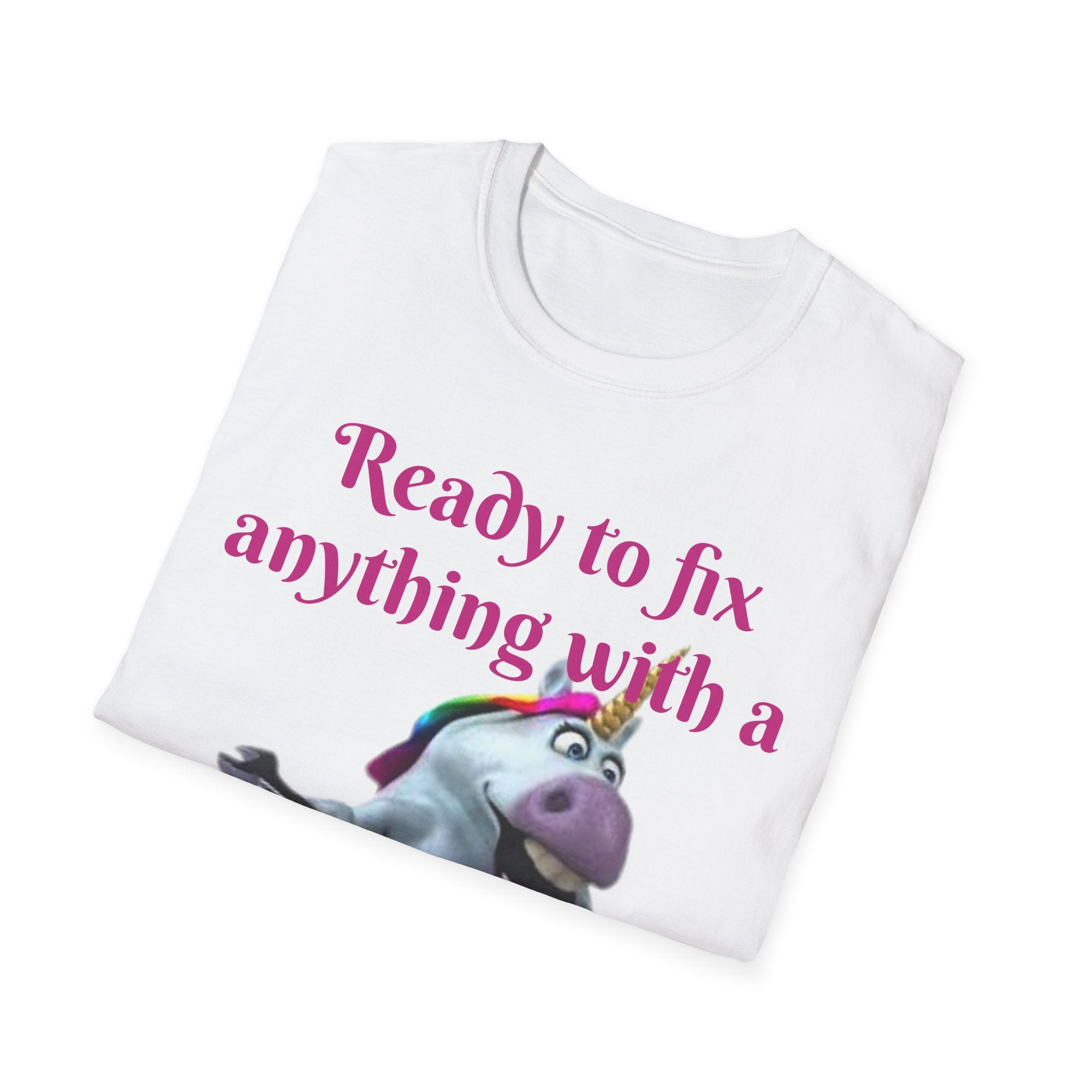 Ready To Fix Anything With A Sprinkle Of Magic Unicorn Unisex Softstyle T-Shirt