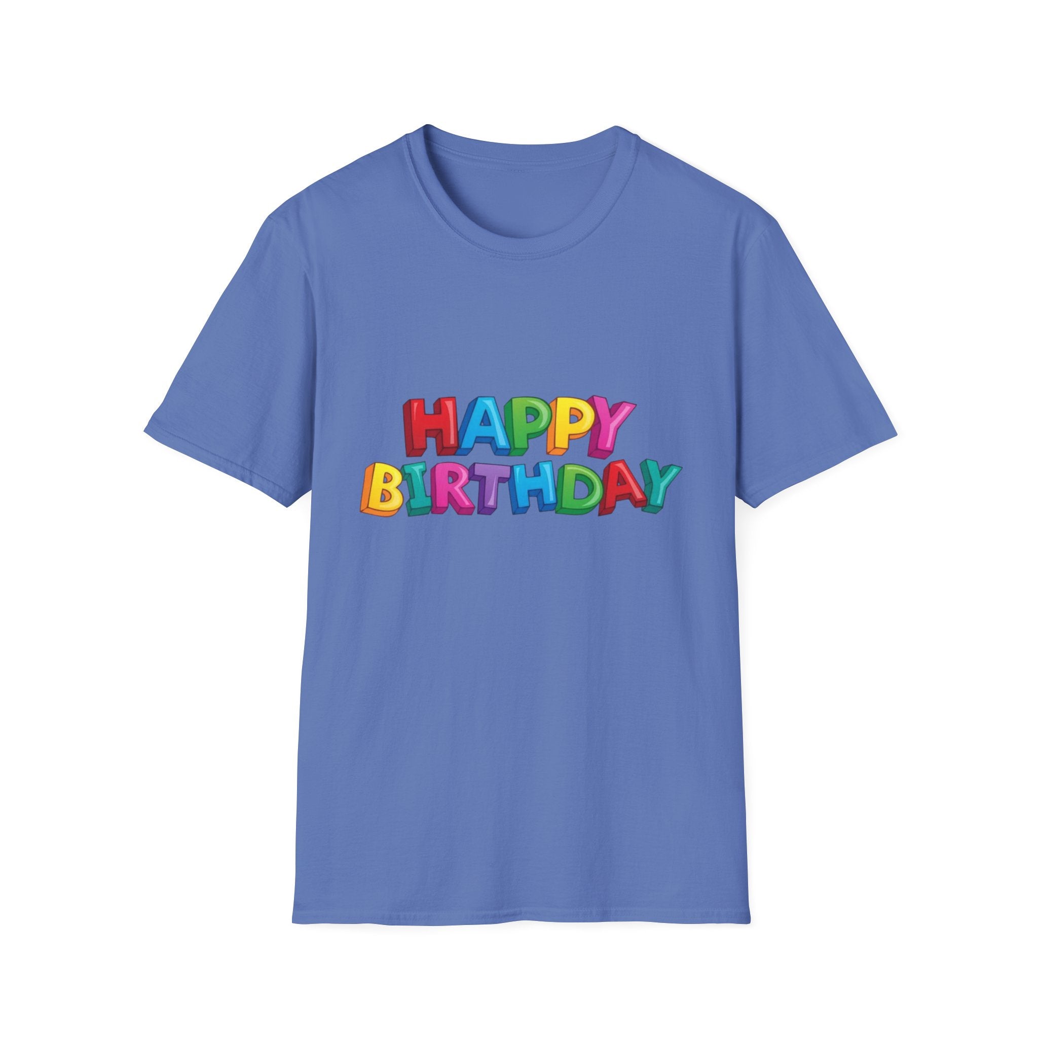 Happy Birthday Unisex Softstyle T-Shirt-Personalize It!
