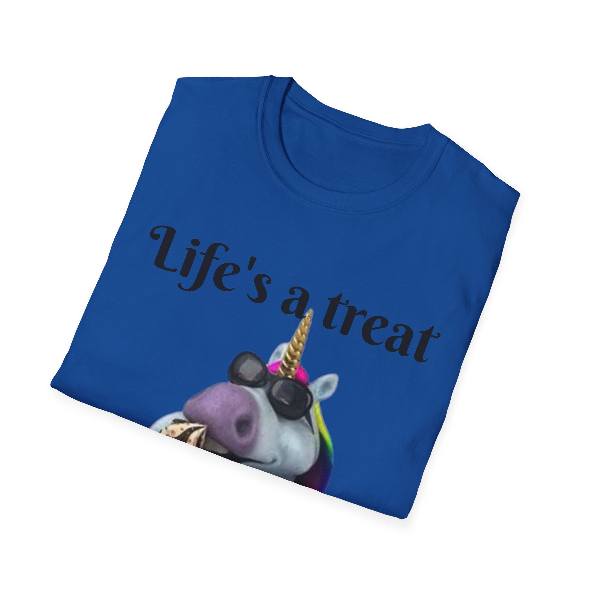 Life's A Treat Unicorn Unisex Softstyle T-Shirt