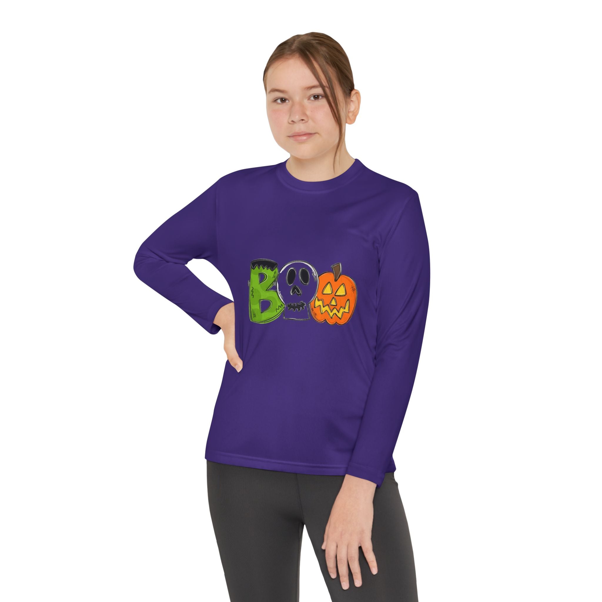 Youth Halloween Boo Long Sleeve Competitor T-Shirt