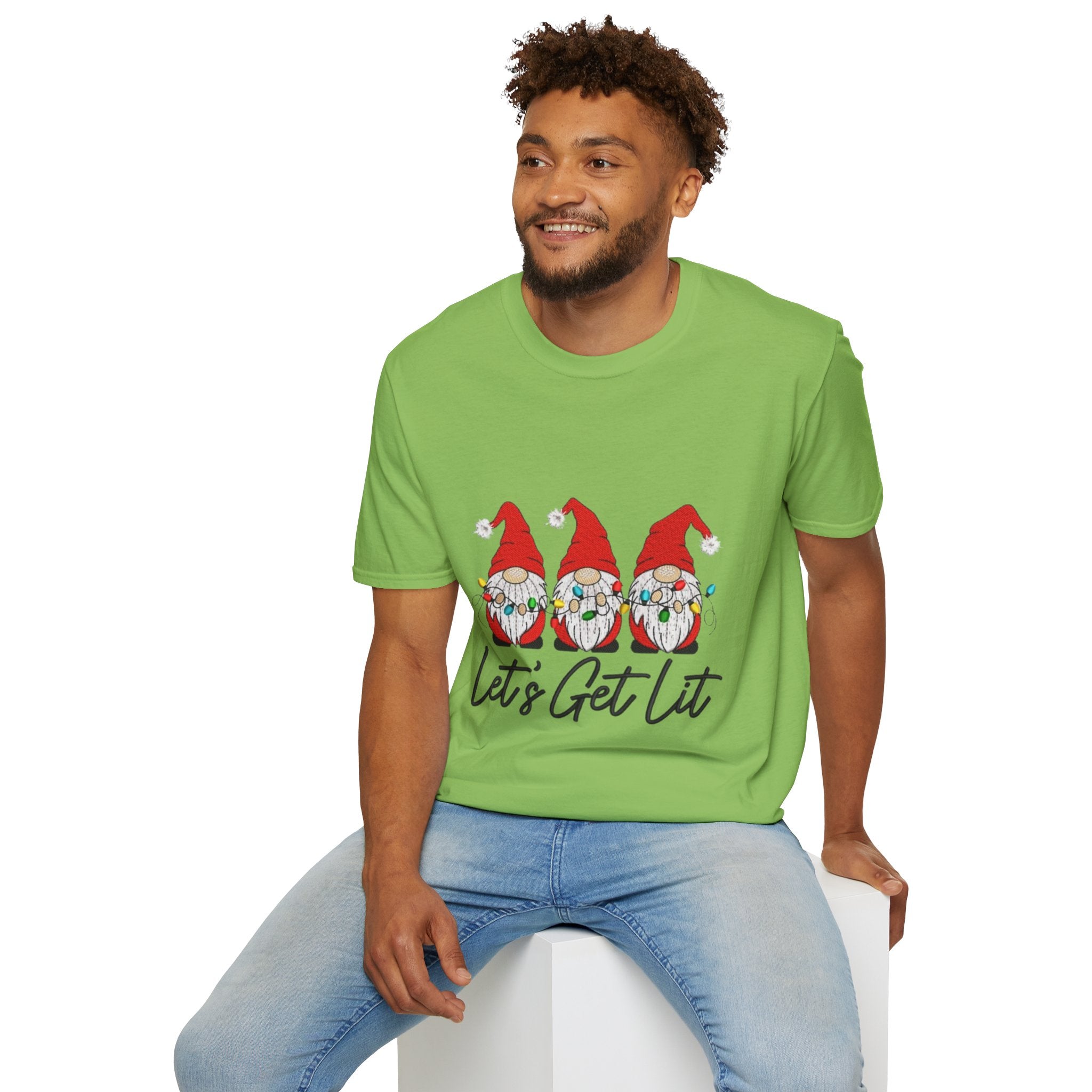 Let's Get Lit Gnome Unisex Softstyle T-Shirt