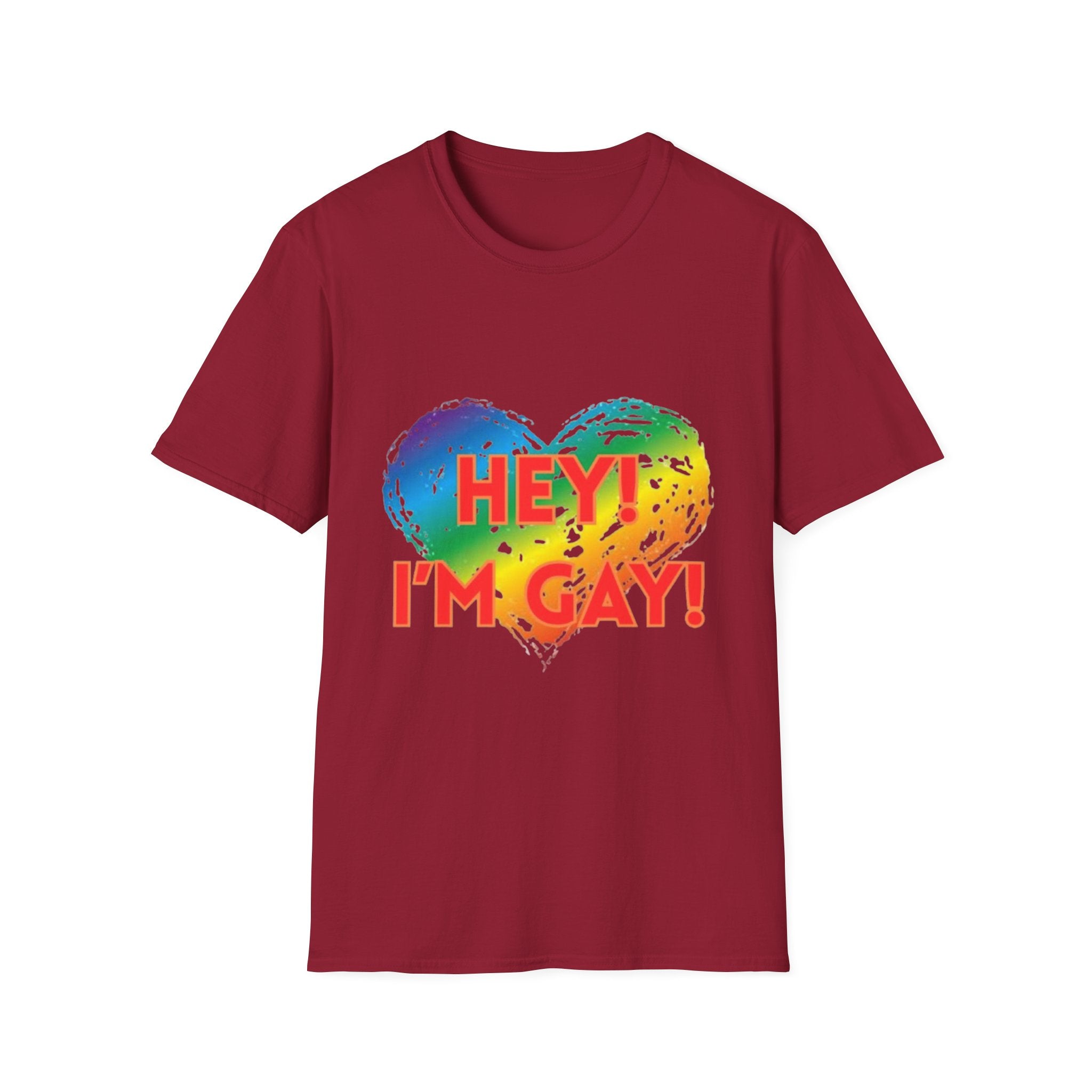 Hey I'm Gay! Unisex Softstyle T-Shirt
