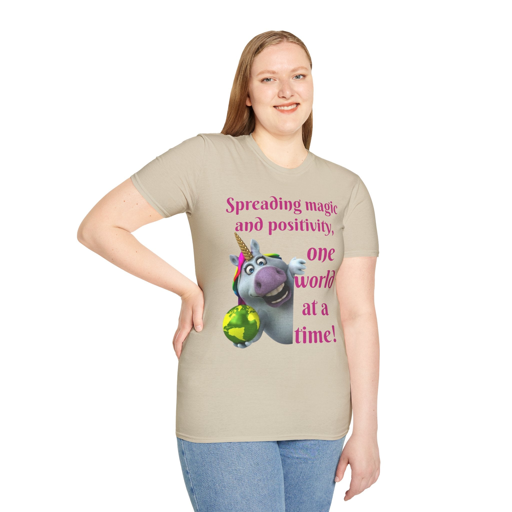 Spreading Magic And Positivity, One World At A Time! Unisex Softstyle T-Shirt