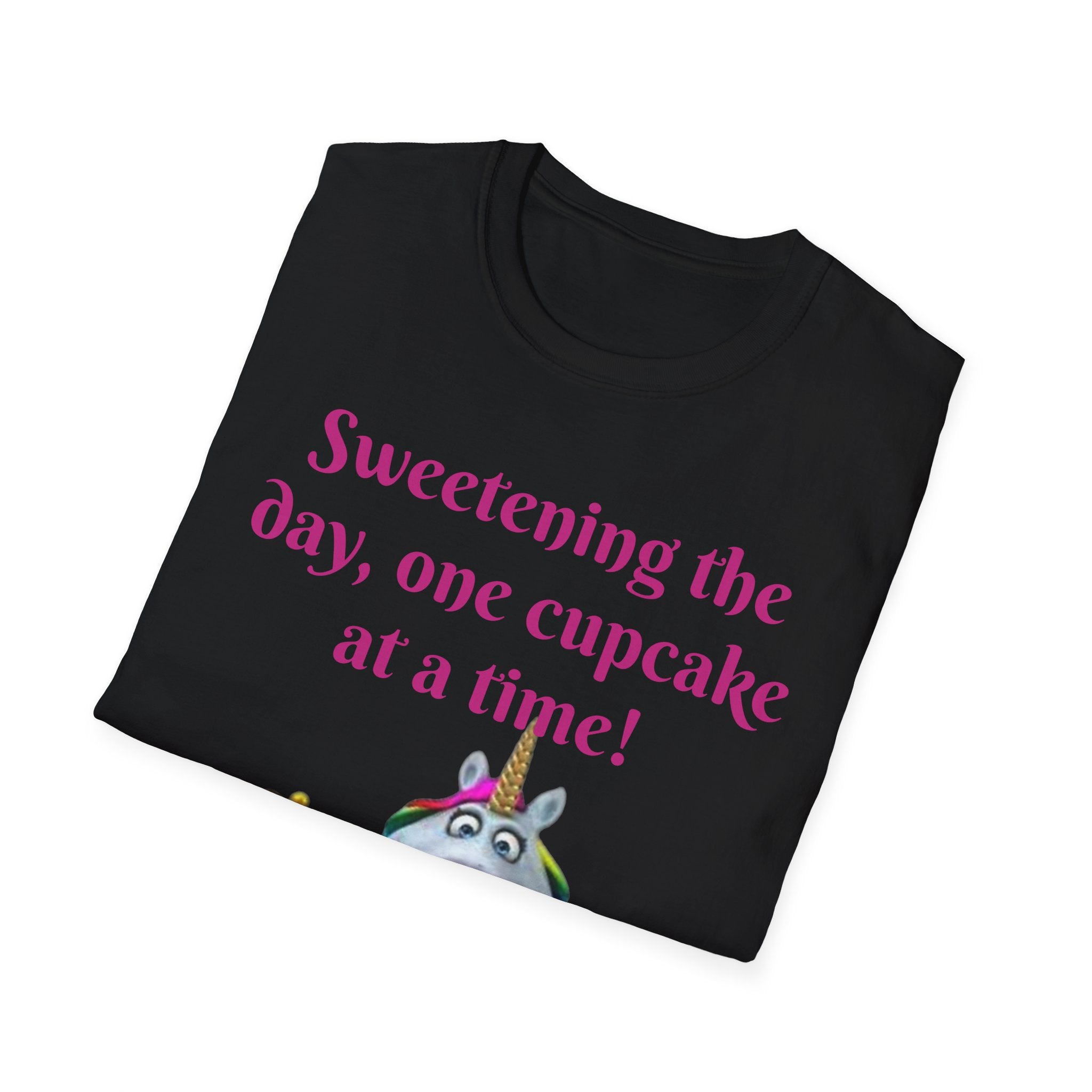 Sweetening The Day, One Cupcake At A Time! Unicorn Unisex Softstyle T-Shirt