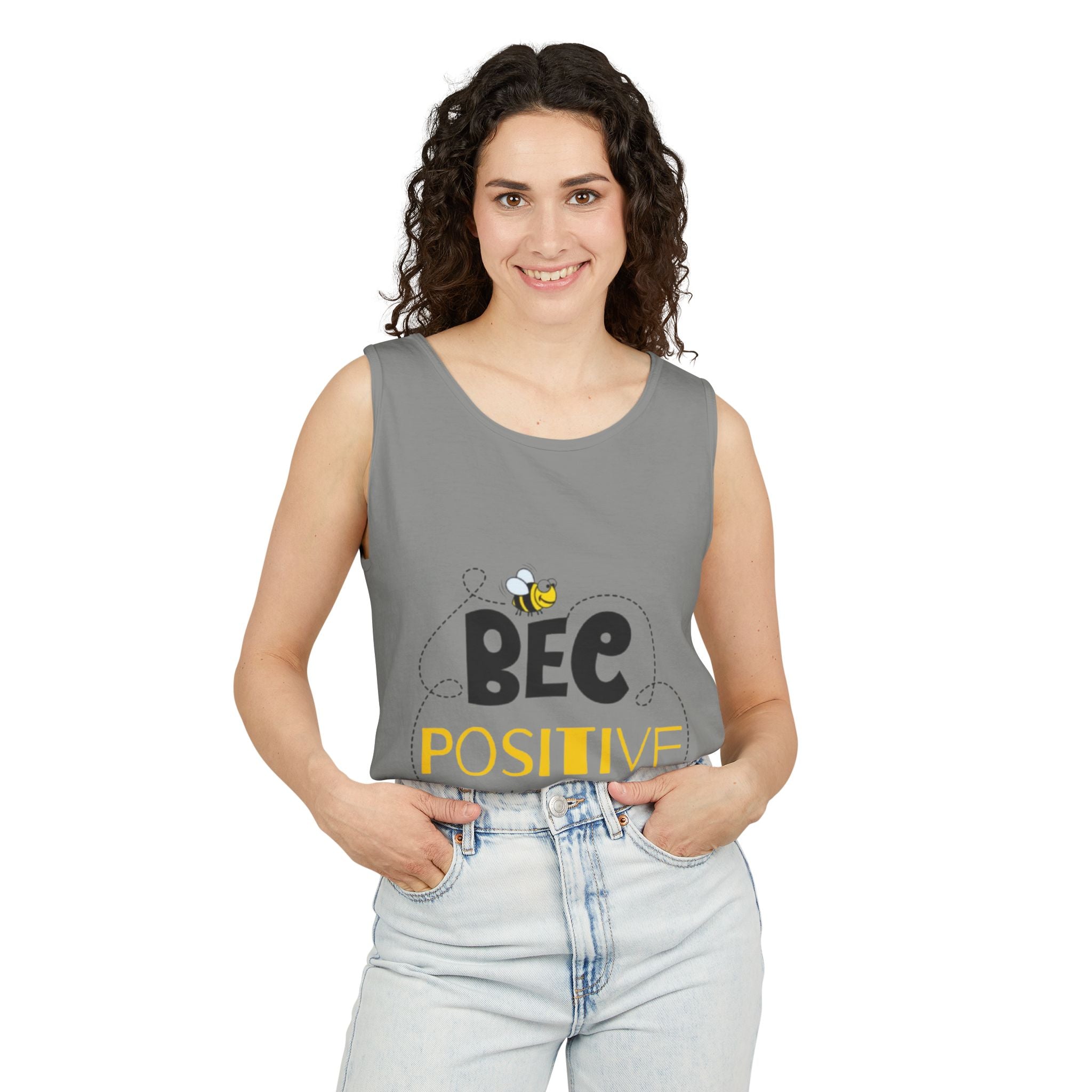 Bee Positive Unisex Garment-Dyed Tank Top