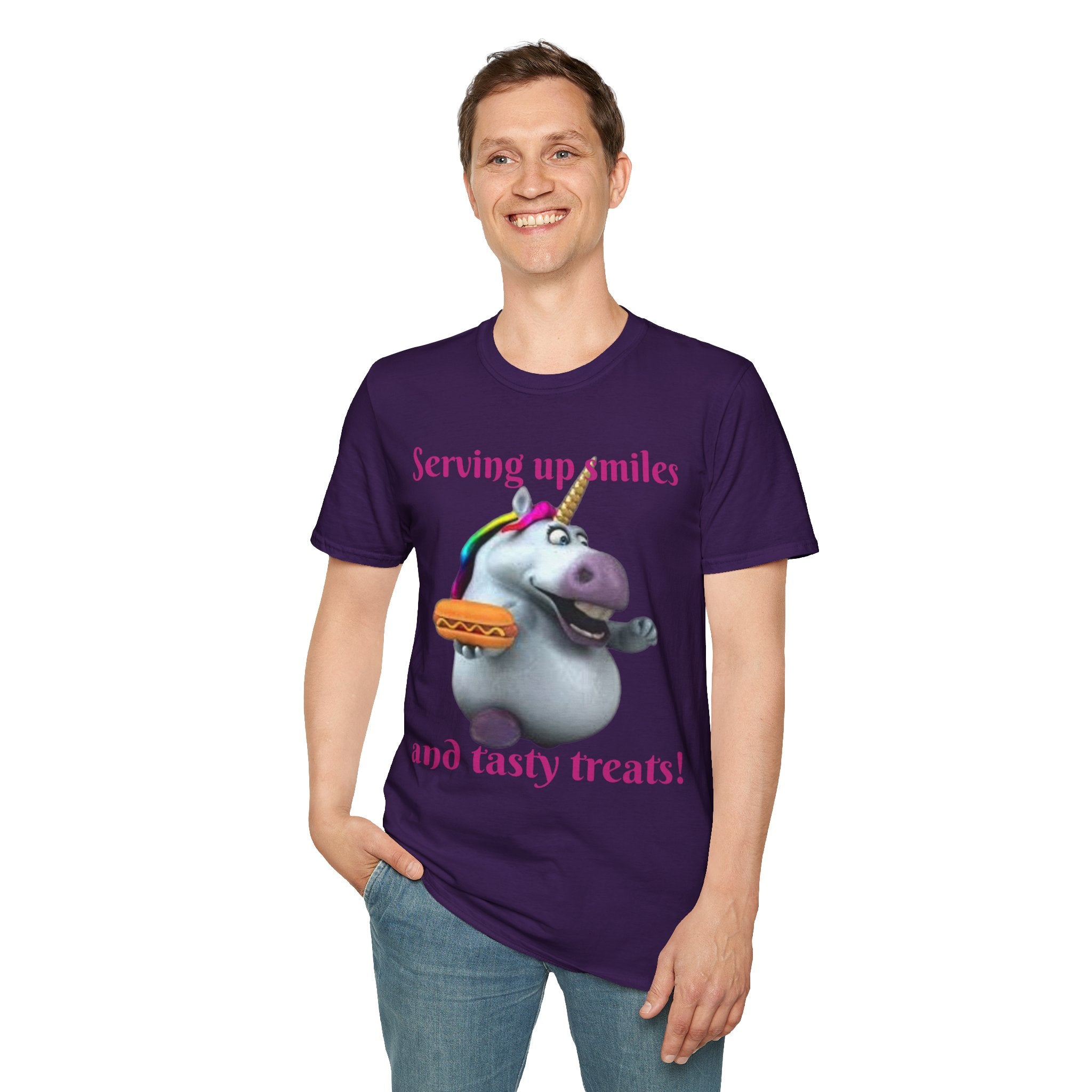 Serving Up Smiles And Tasty Treats Unicorn Unisex Softstyle T-Shirt