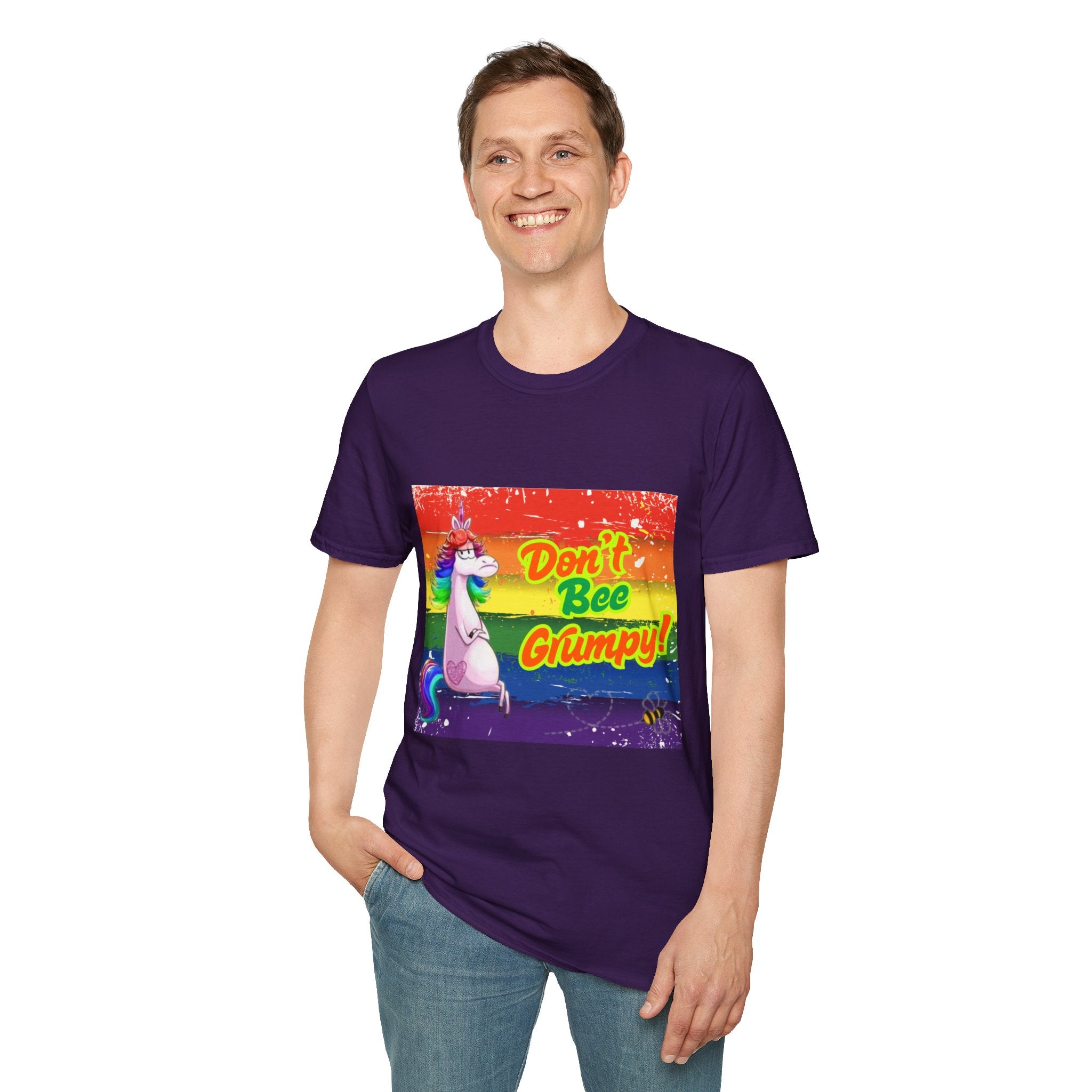 Don't Bee Grumpy Rainbow Unisex Softstyle T-Shirt