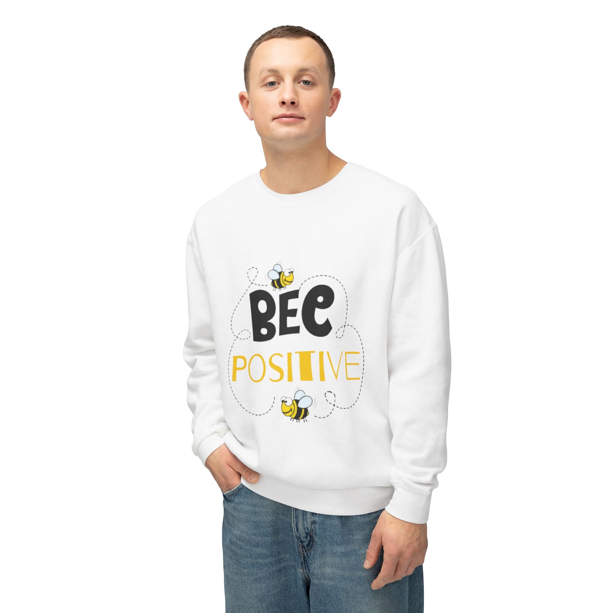 Bee Positive Unisex Lightweight Crewneck Sweatshirt