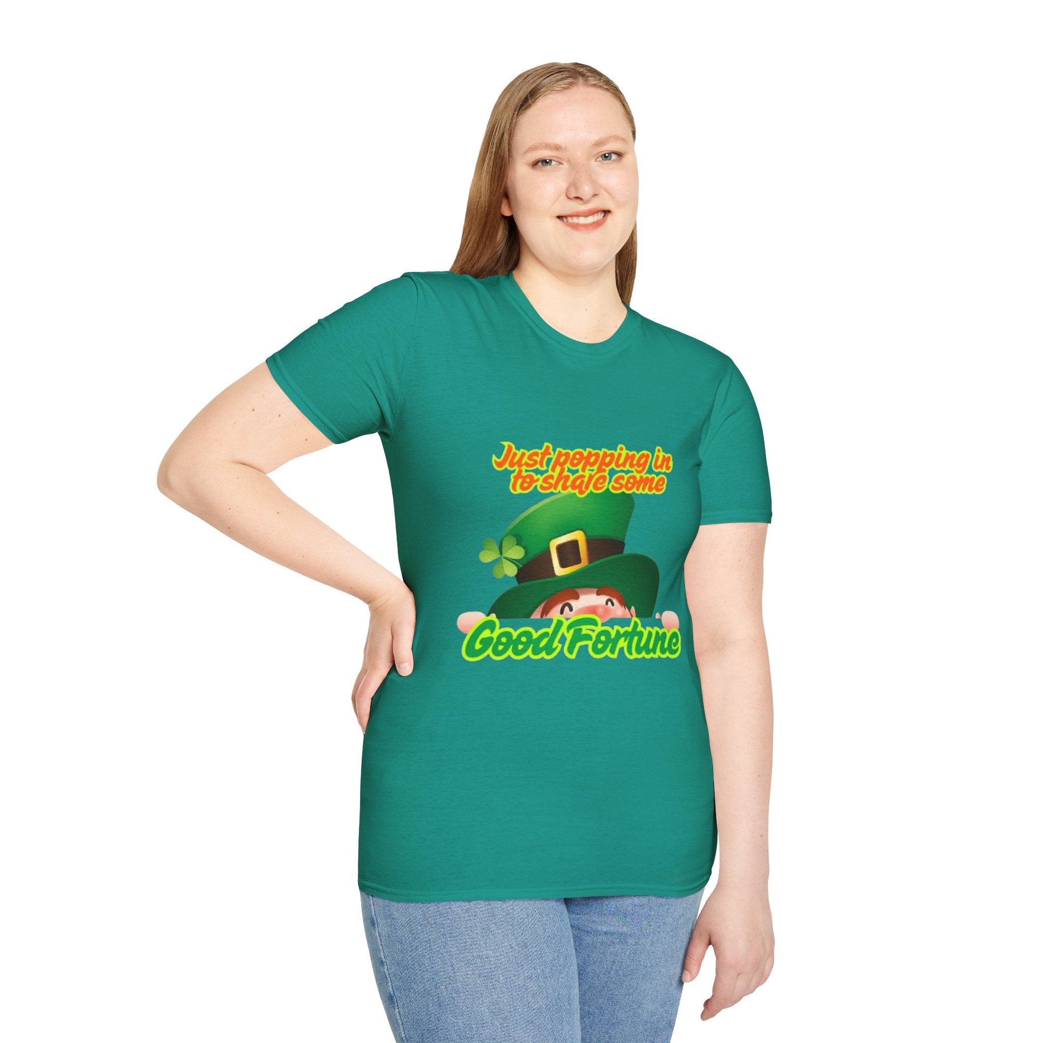 Just Popping In To Share Some Good Fortune Unisex Softstyle T-Shirt
